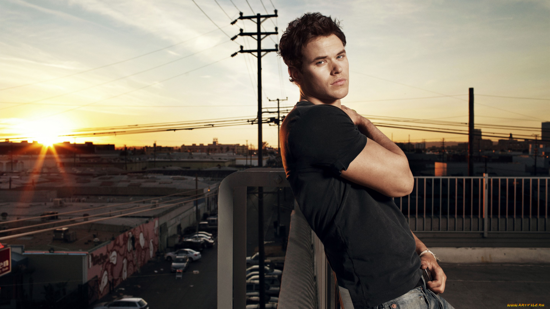 мужчины, kellan, lutz, kellan, lutz, взгляд, город, закат, брюнет, актер