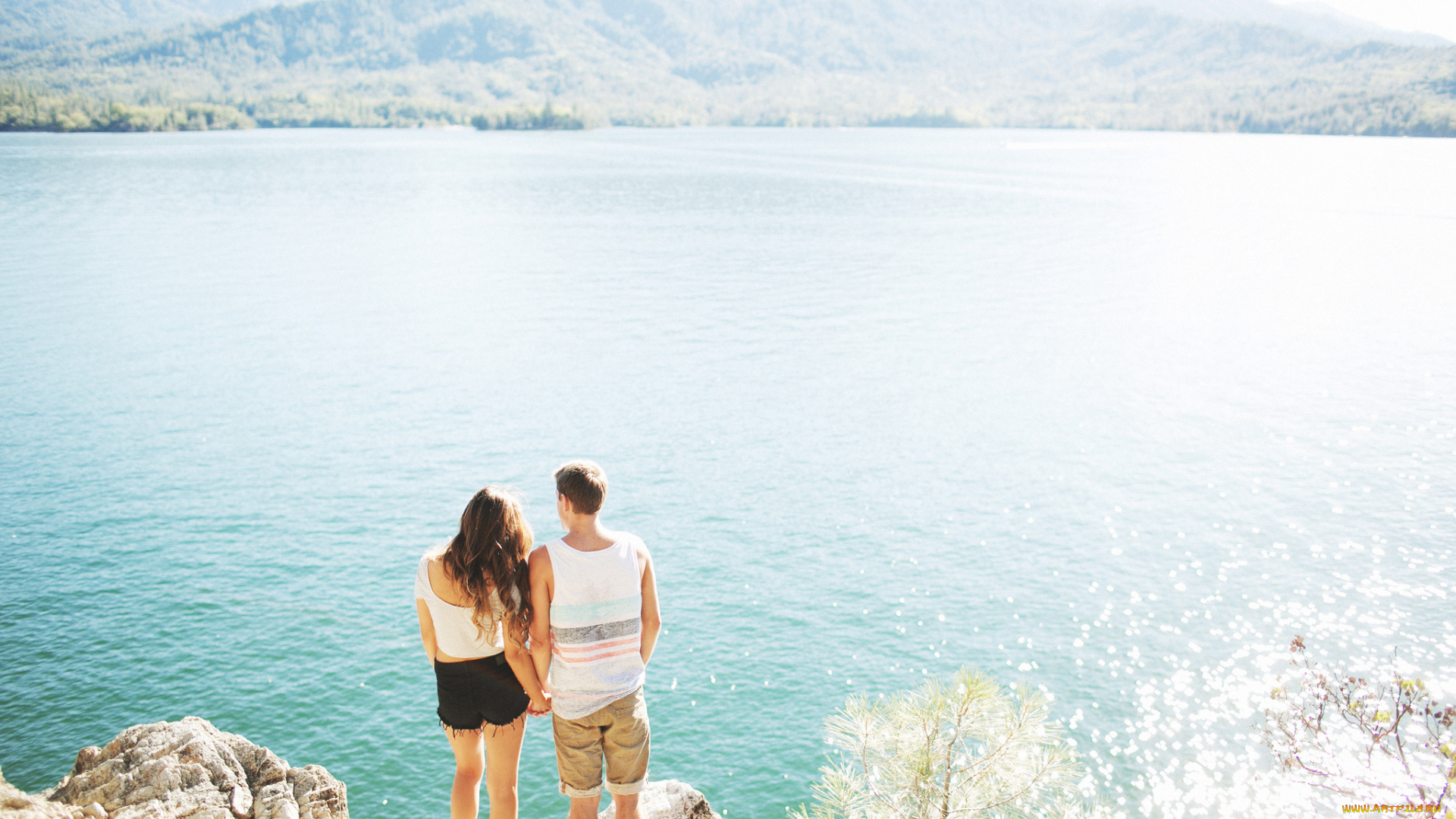 разное, мужчина, женщина, озеро, парень, девушка