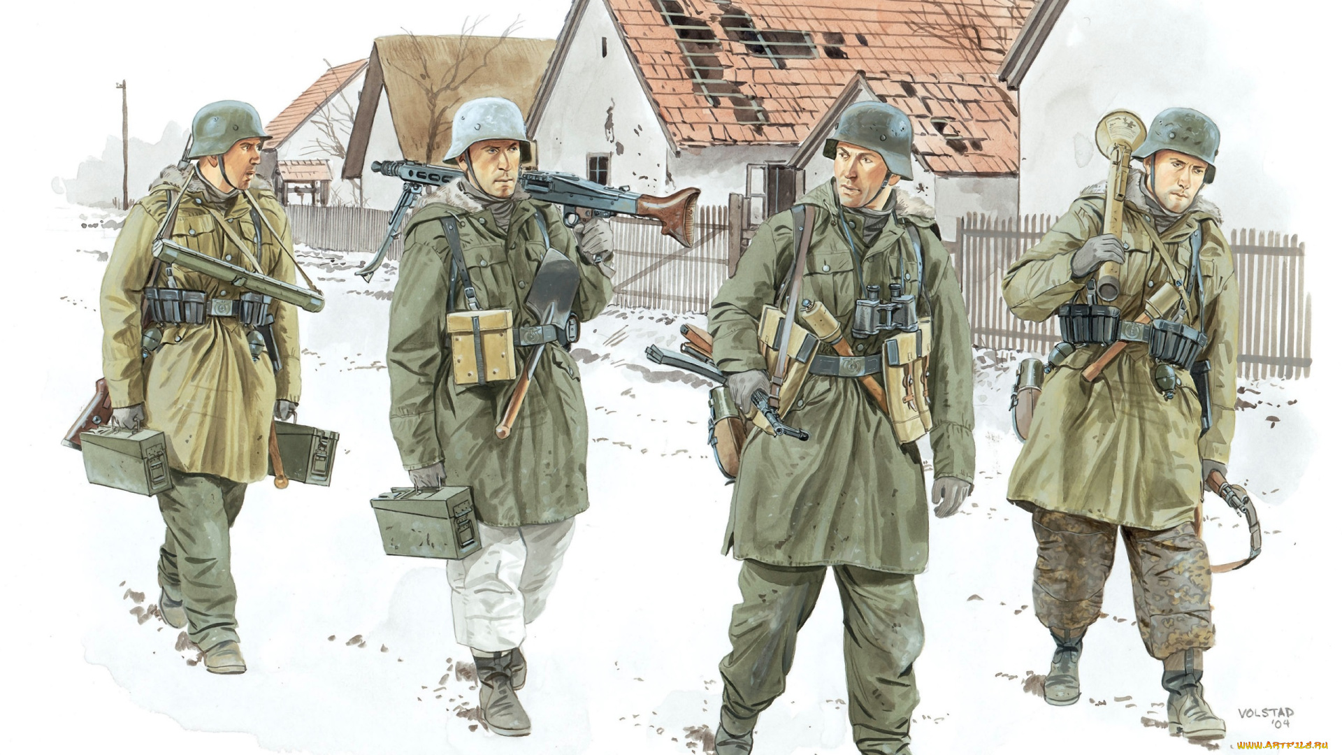 рисованные, армия, солдаты