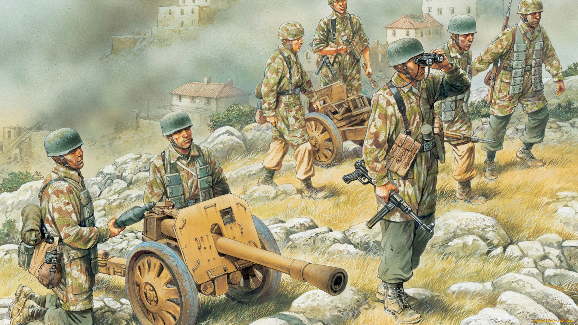 рисованные, армия, солдаты