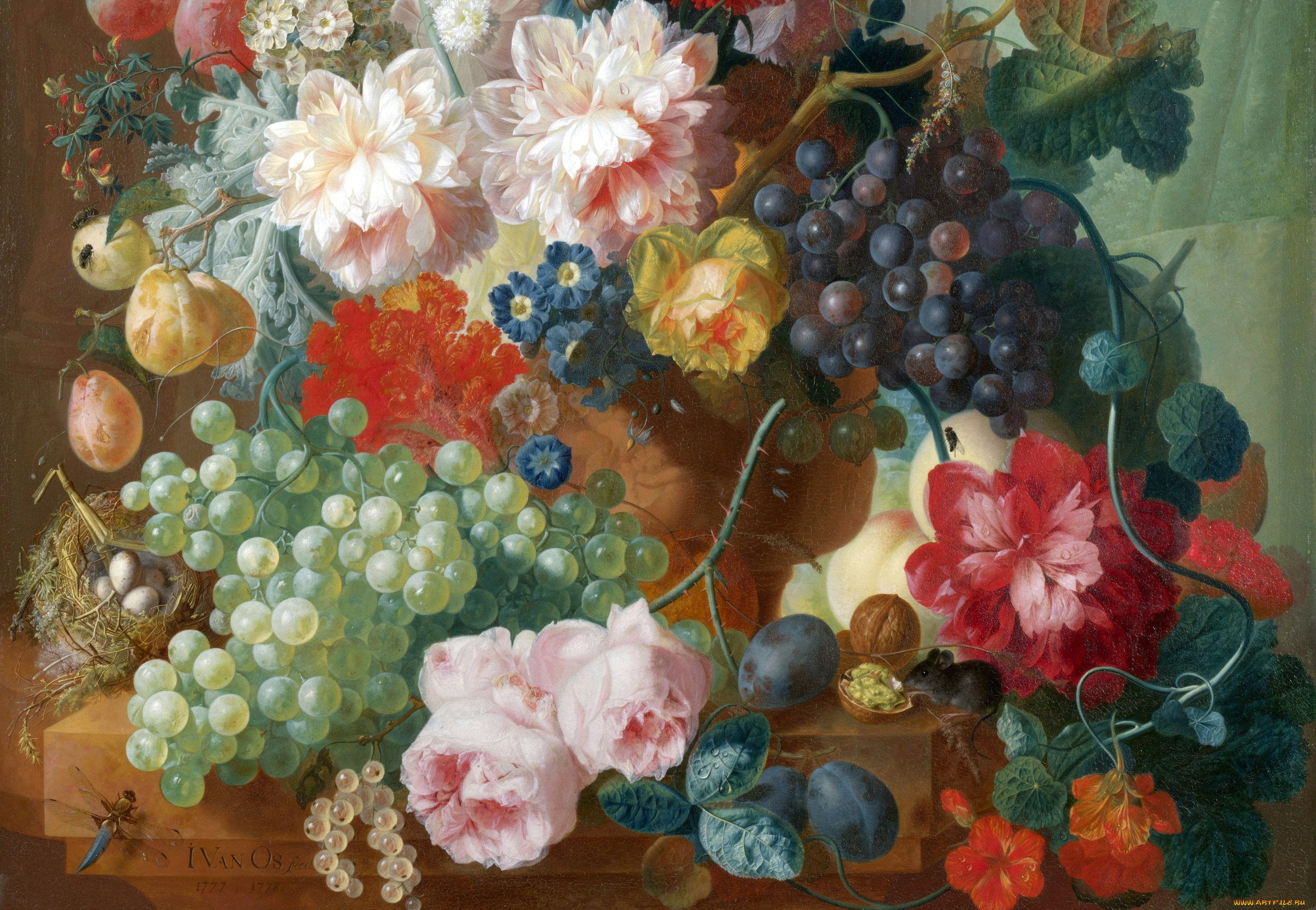 рисованные, живопись, букет