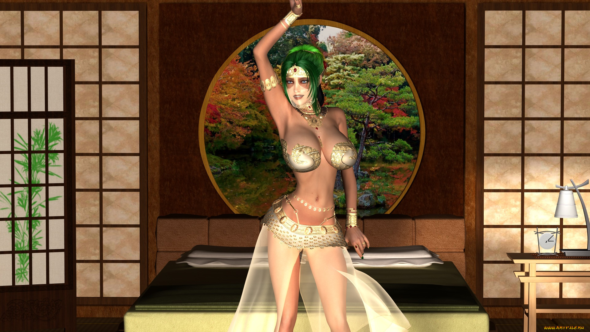 3д, графика, фантазия, , fantasy, фон, взгляд, девушка