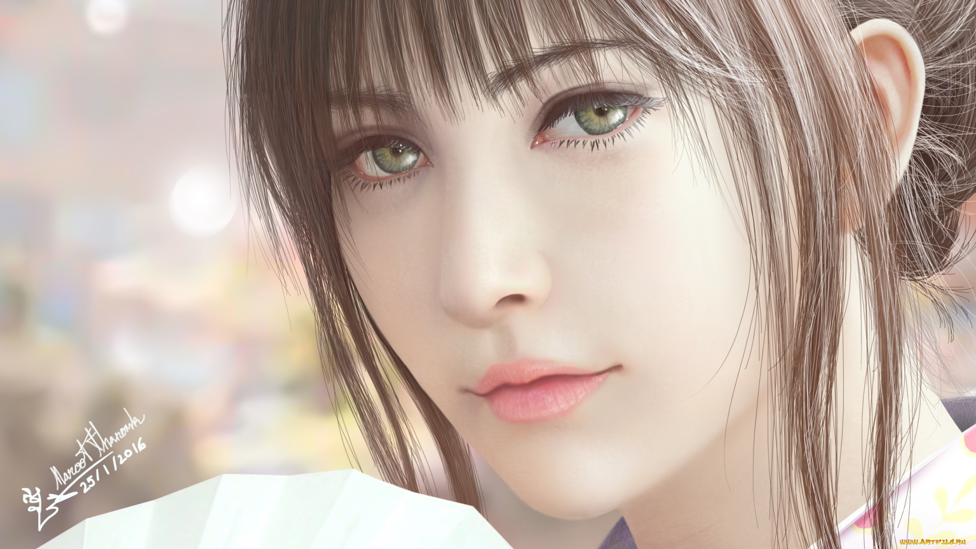 3д, графика, портрет, , portraits, взгляд, девушка