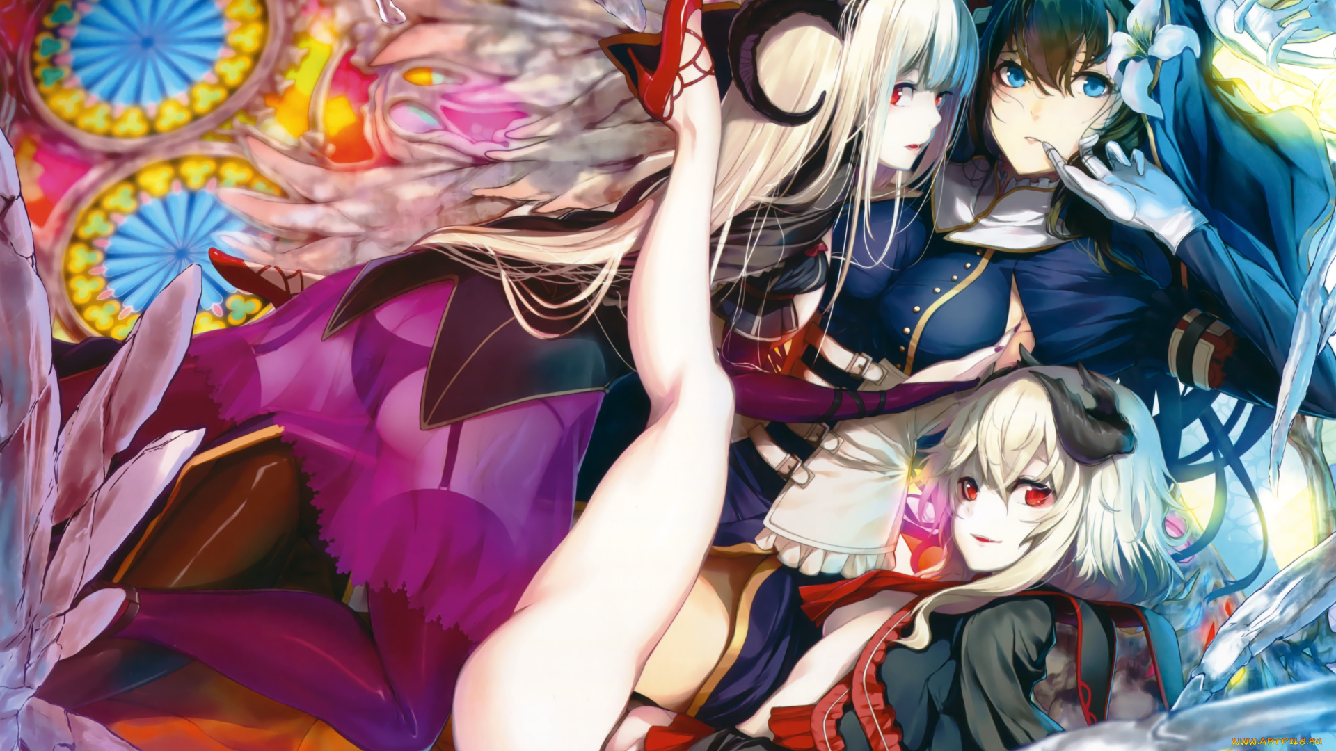 аниме, ангелы, , демоны, демоны, девушки