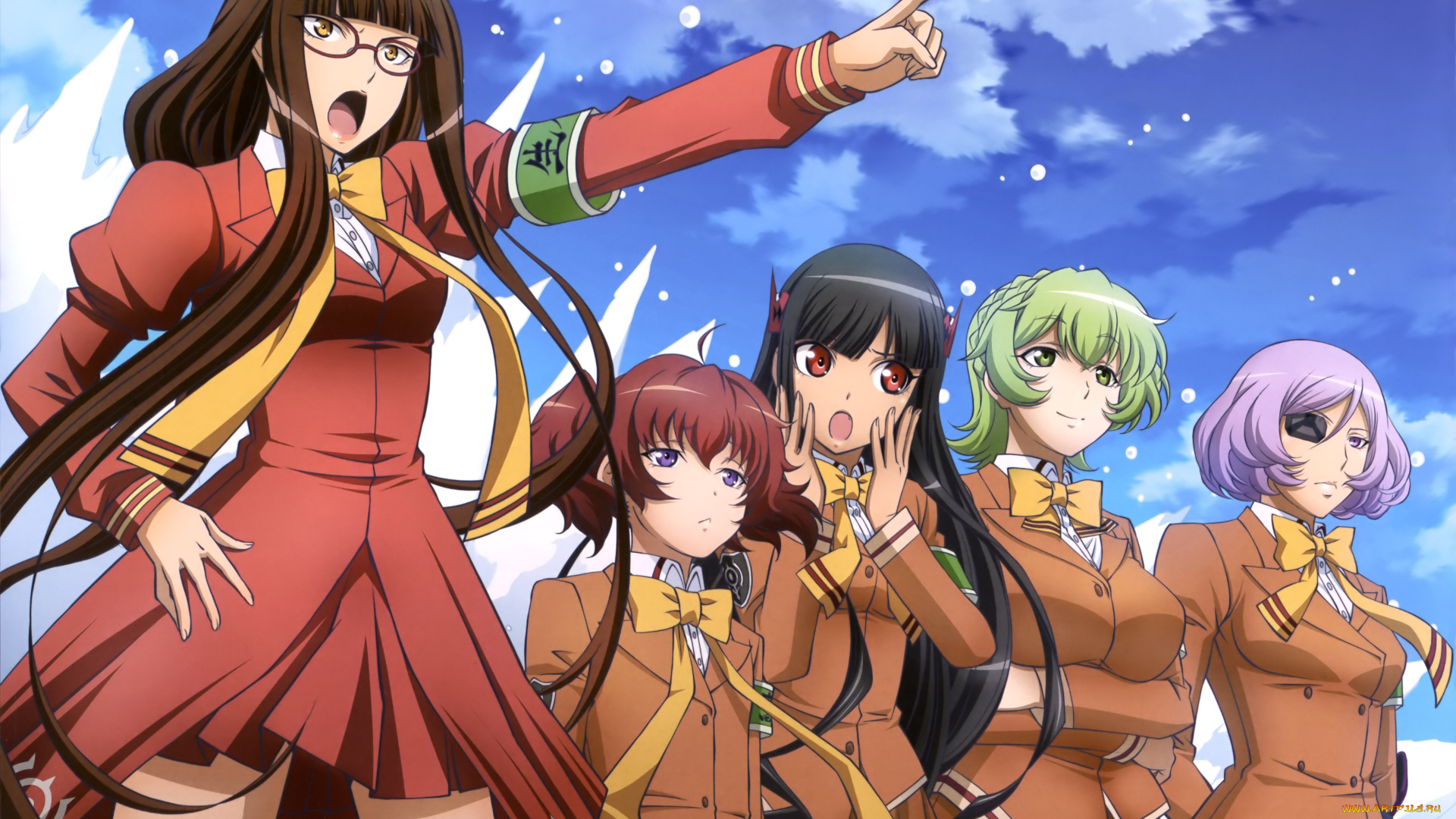 аниме, aoki, hagane, no, arpeggio, фон, взгляд, девушки