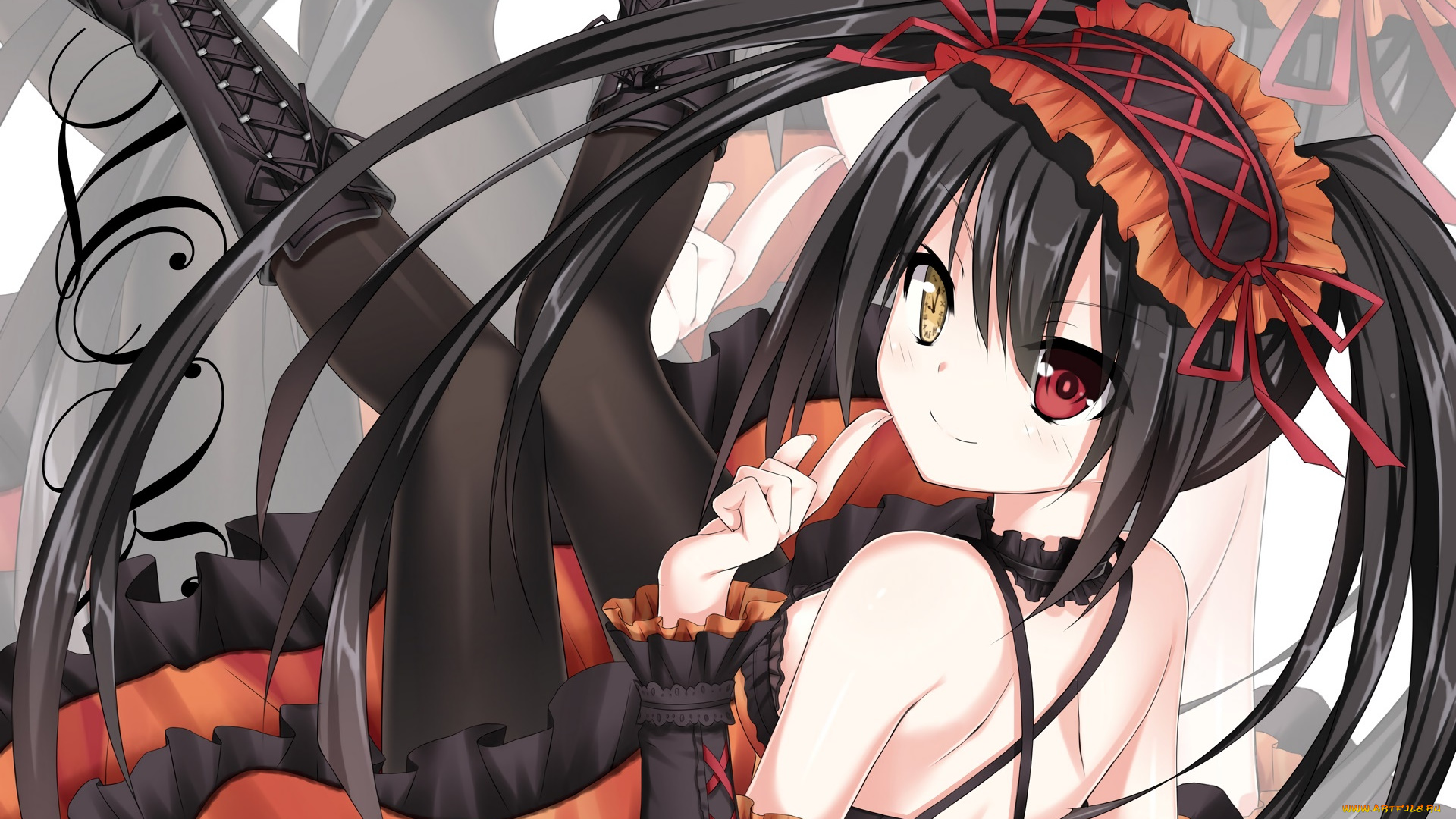 аниме, date, a, live, девушка, фон, взгляд