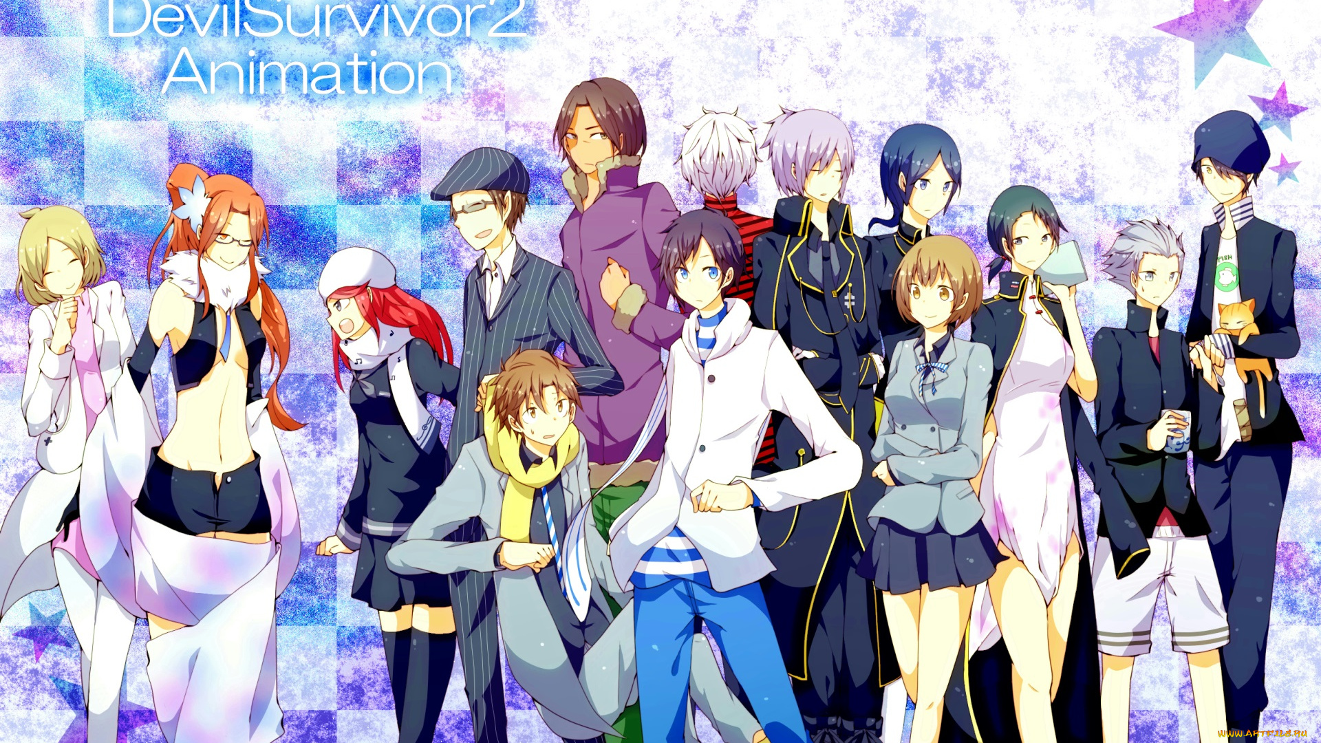 аниме, devil, survivor, девушки, парни