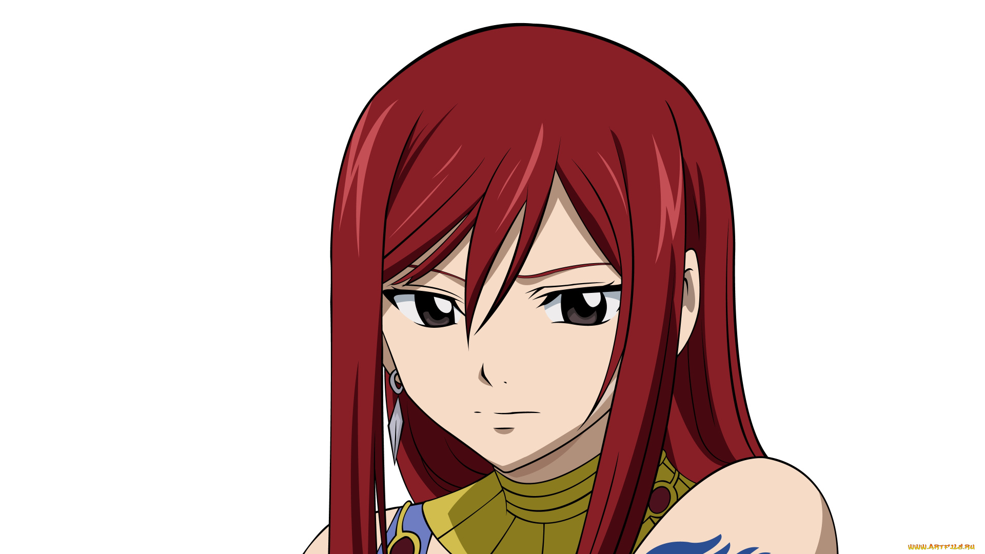 аниме, fairy, tail, взгляд, девушка, фон