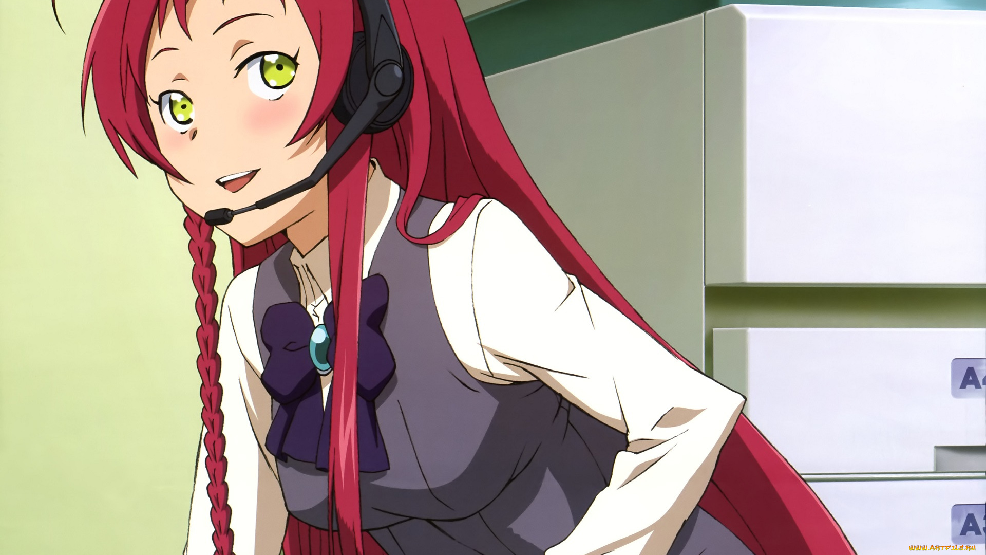 аниме, hataraku, maou-sama, девушка