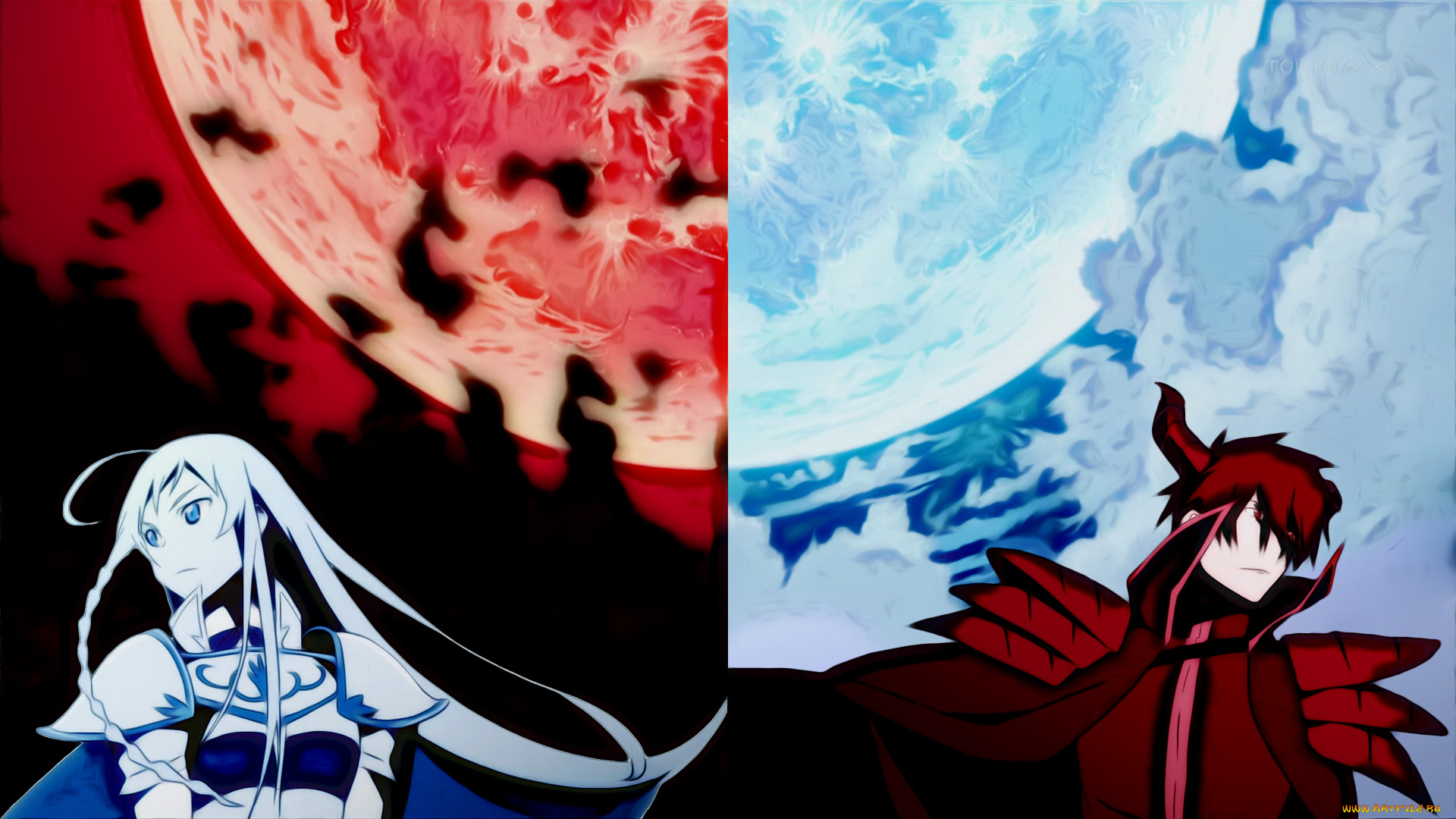 аниме, hataraku, maou-sama, луна