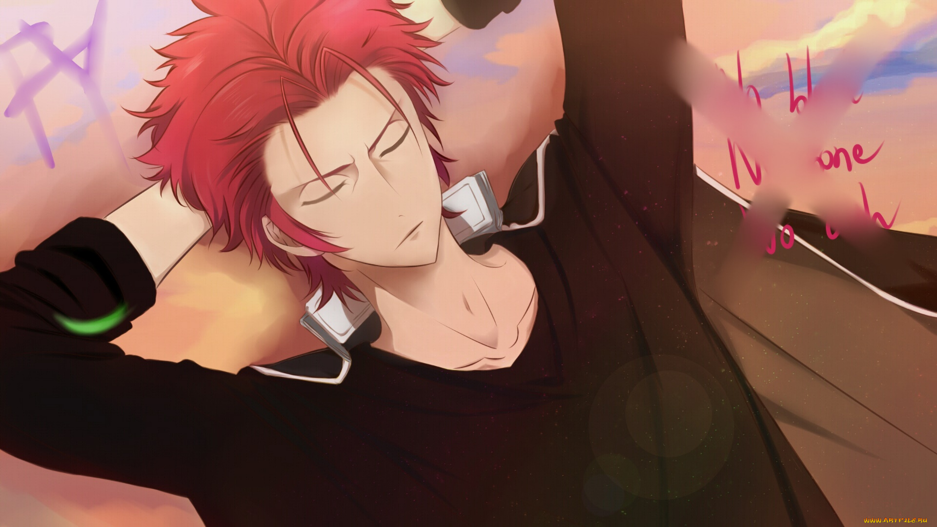 аниме, k, project, взгляд, парень, фон