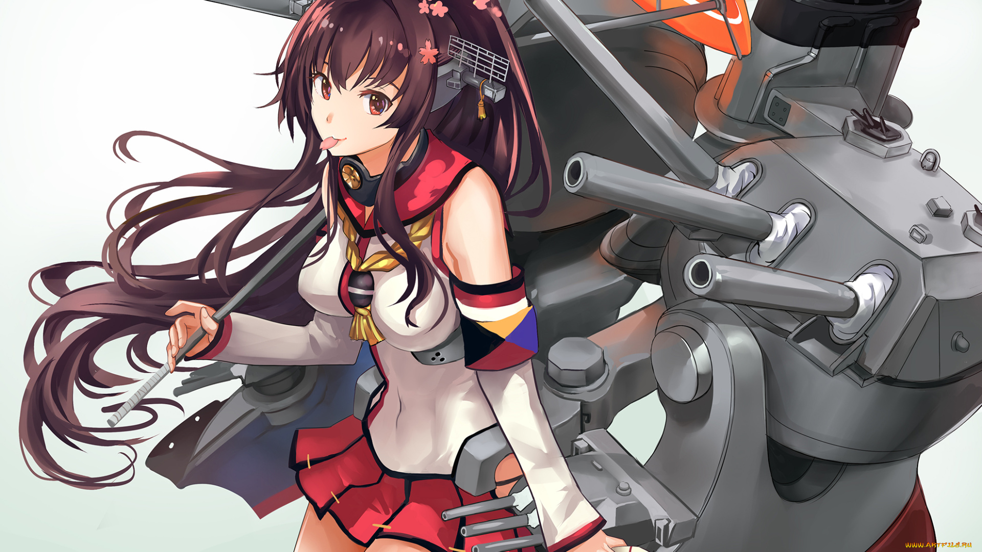 аниме, kantai, collection, оружие, девушка