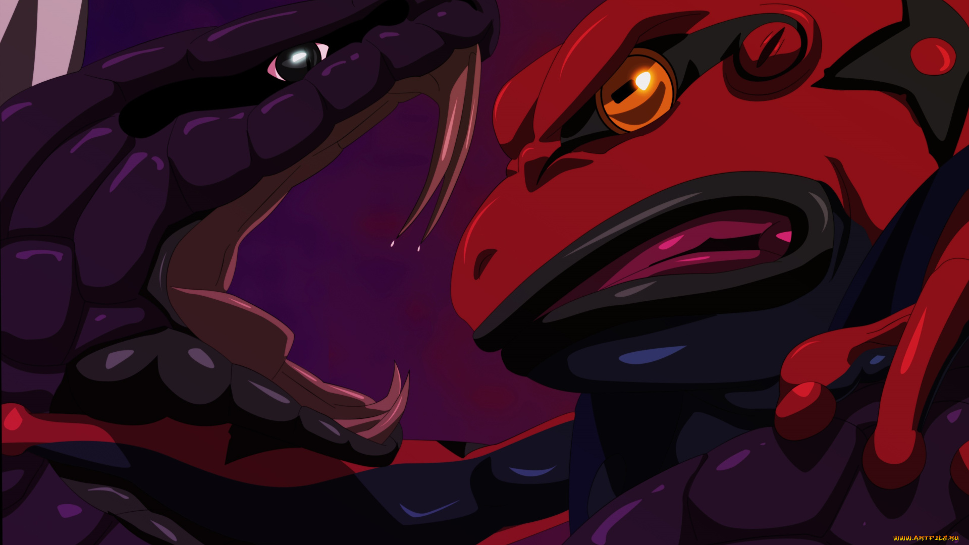 аниме, naruto, жаба, змея