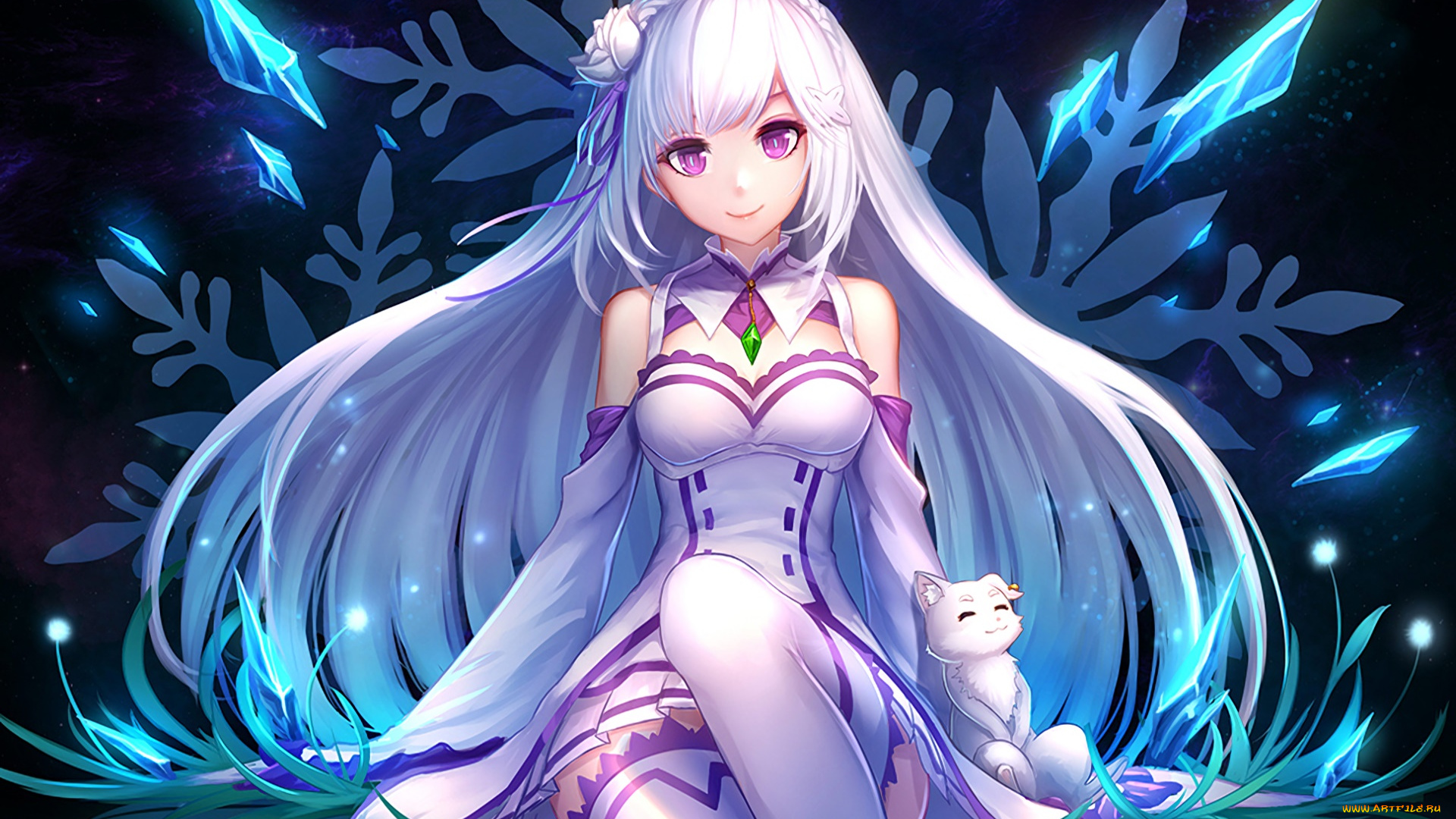 аниме, re, , zero, kara, hajimeru, isekai, seikatsu, девушка, взгляд, фон