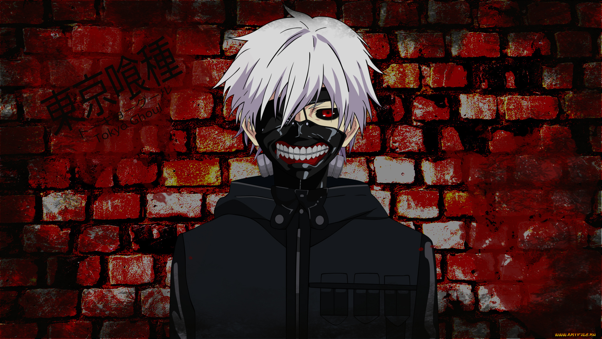 аниме, tokyo, ghoul, взгляд, фон, мальчик