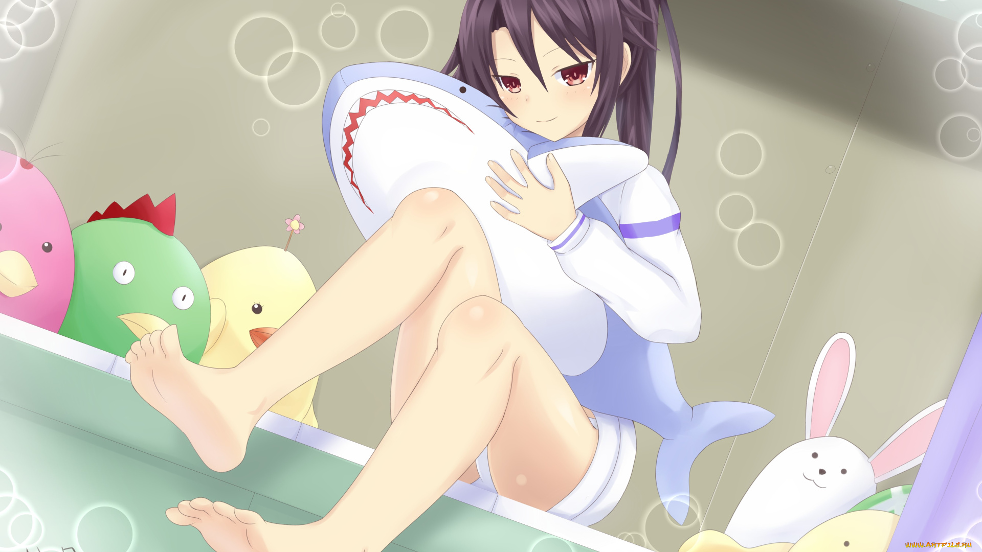 high, school, fleet, аниме, девушка, взгляд, фон