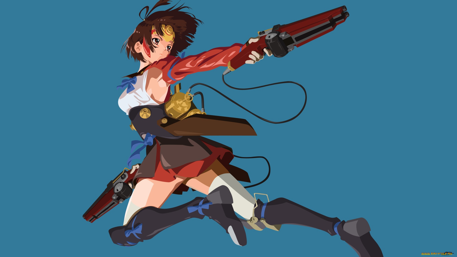 kabaneri, of, the, iron, fortress, аниме, koutetsujou, no, kabaneri, оружие, фон, взгляд, девушка