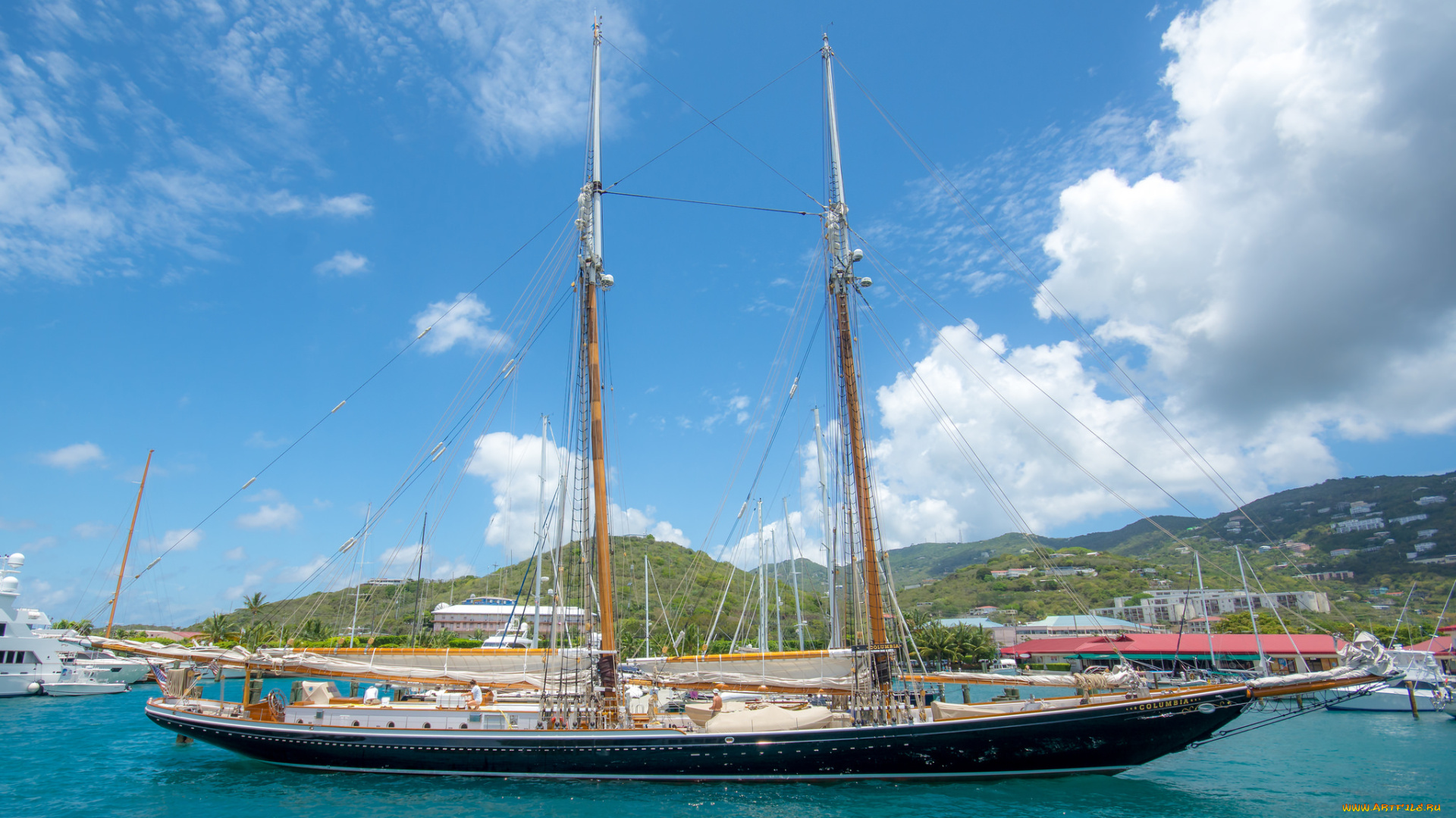 корабли, парусники, бухта