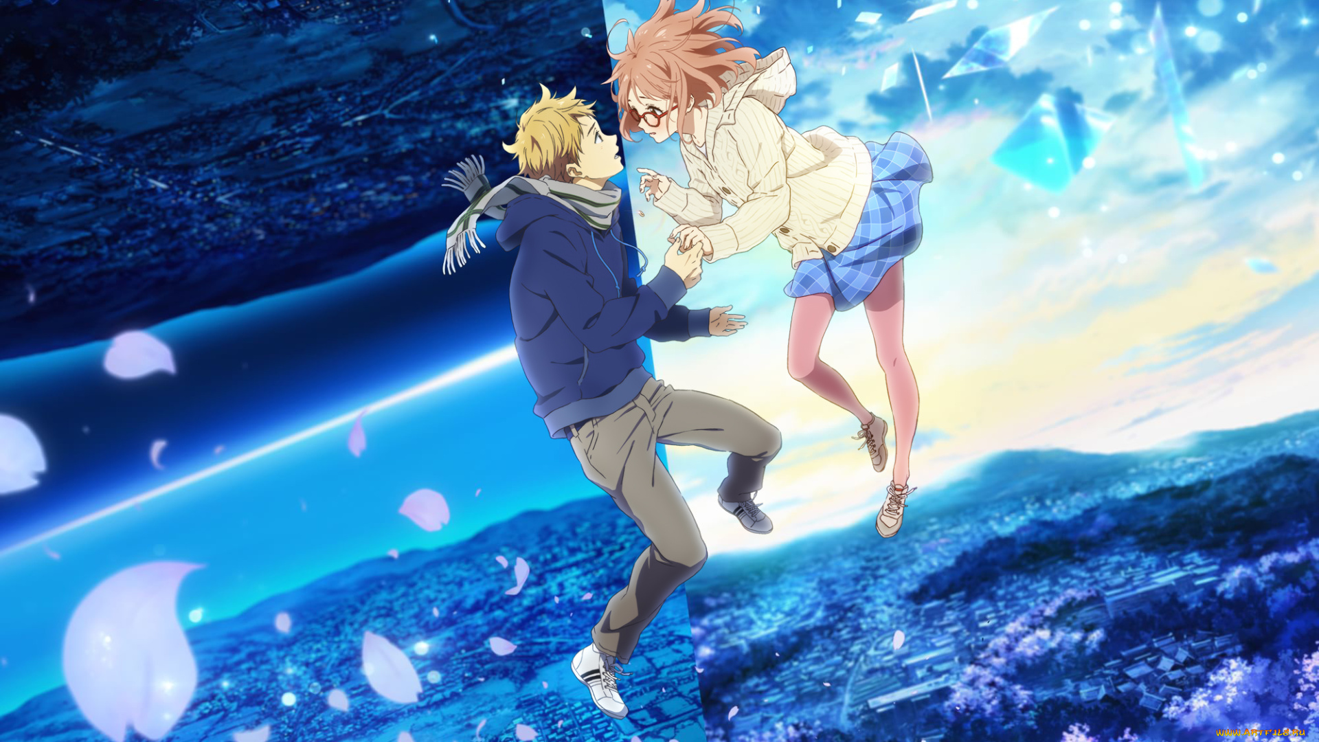 kyoukai, no, kanata, аниме, unknown, , другое, взгляд, фон, девушка