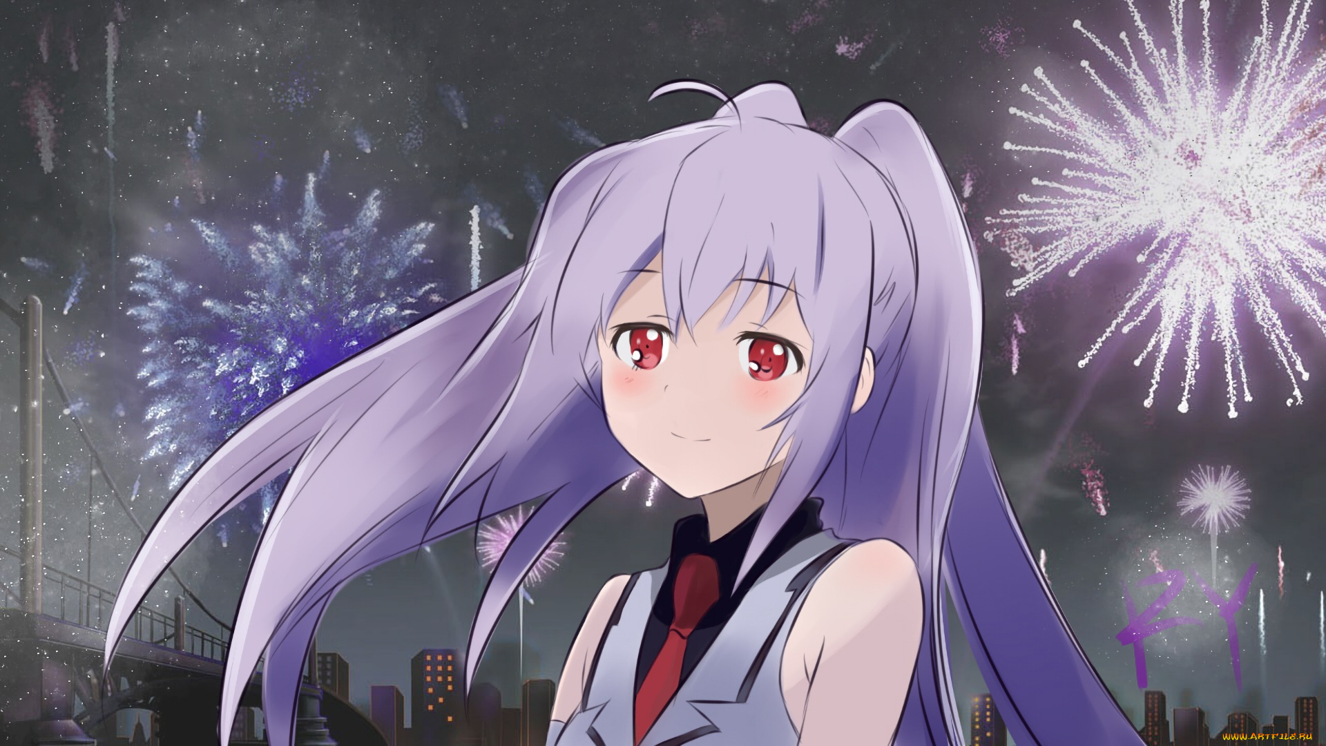 plastic, memories, аниме, взгляд, девушка, фон