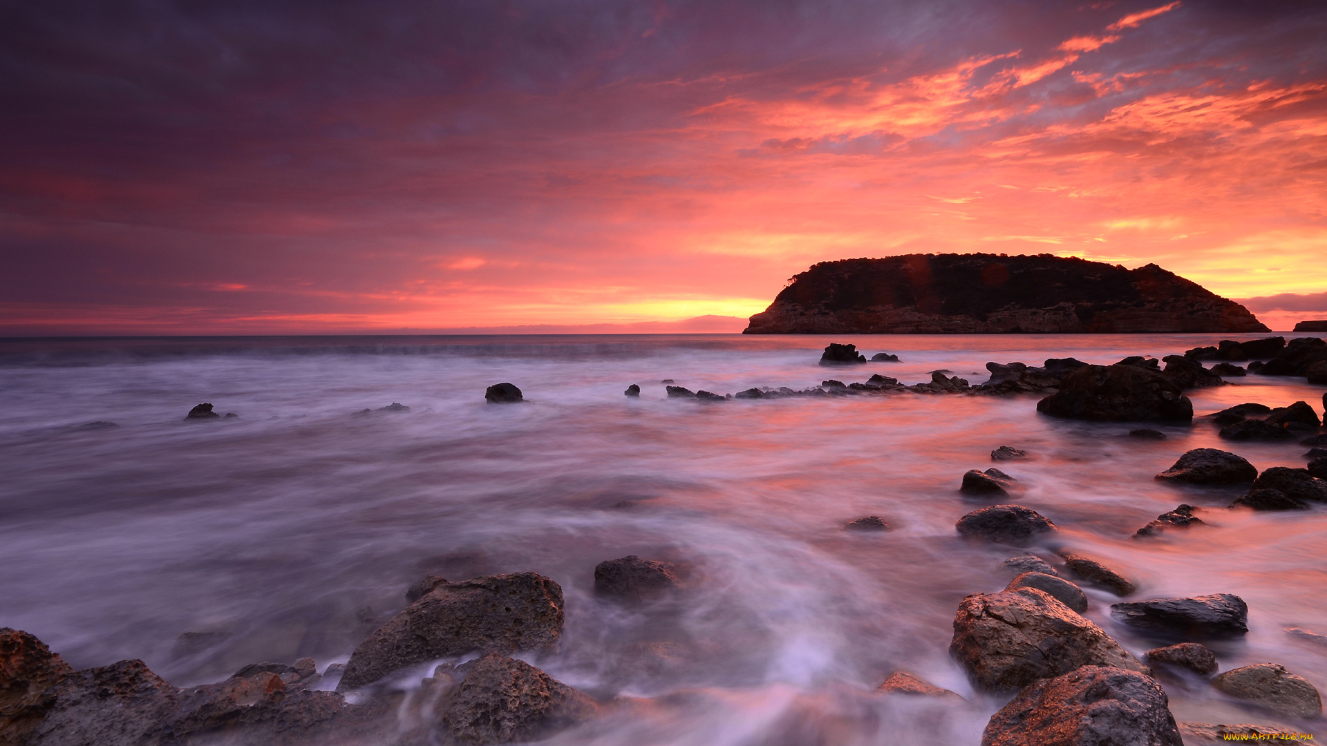 природа, побережье, камни, море