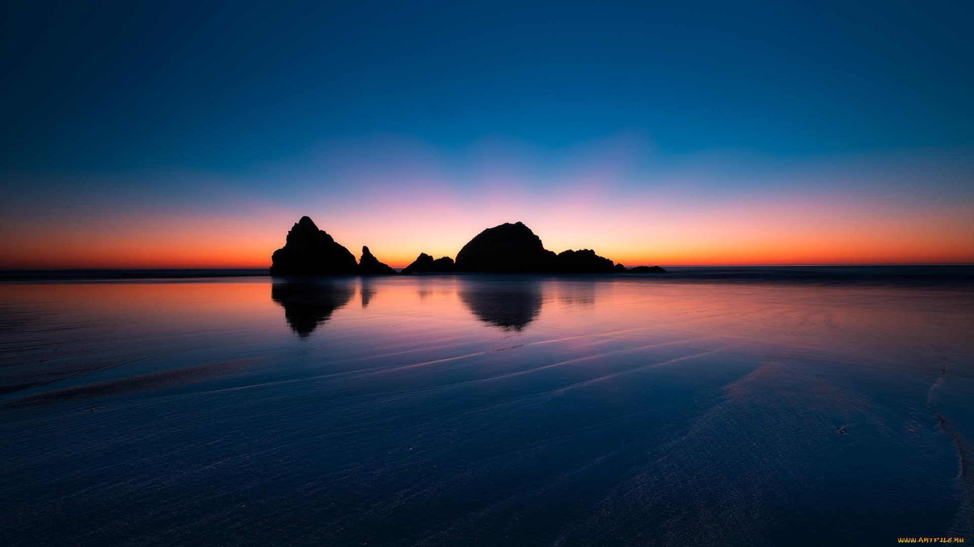 природа, побережье, сан-франциско, даль, закат, скалы