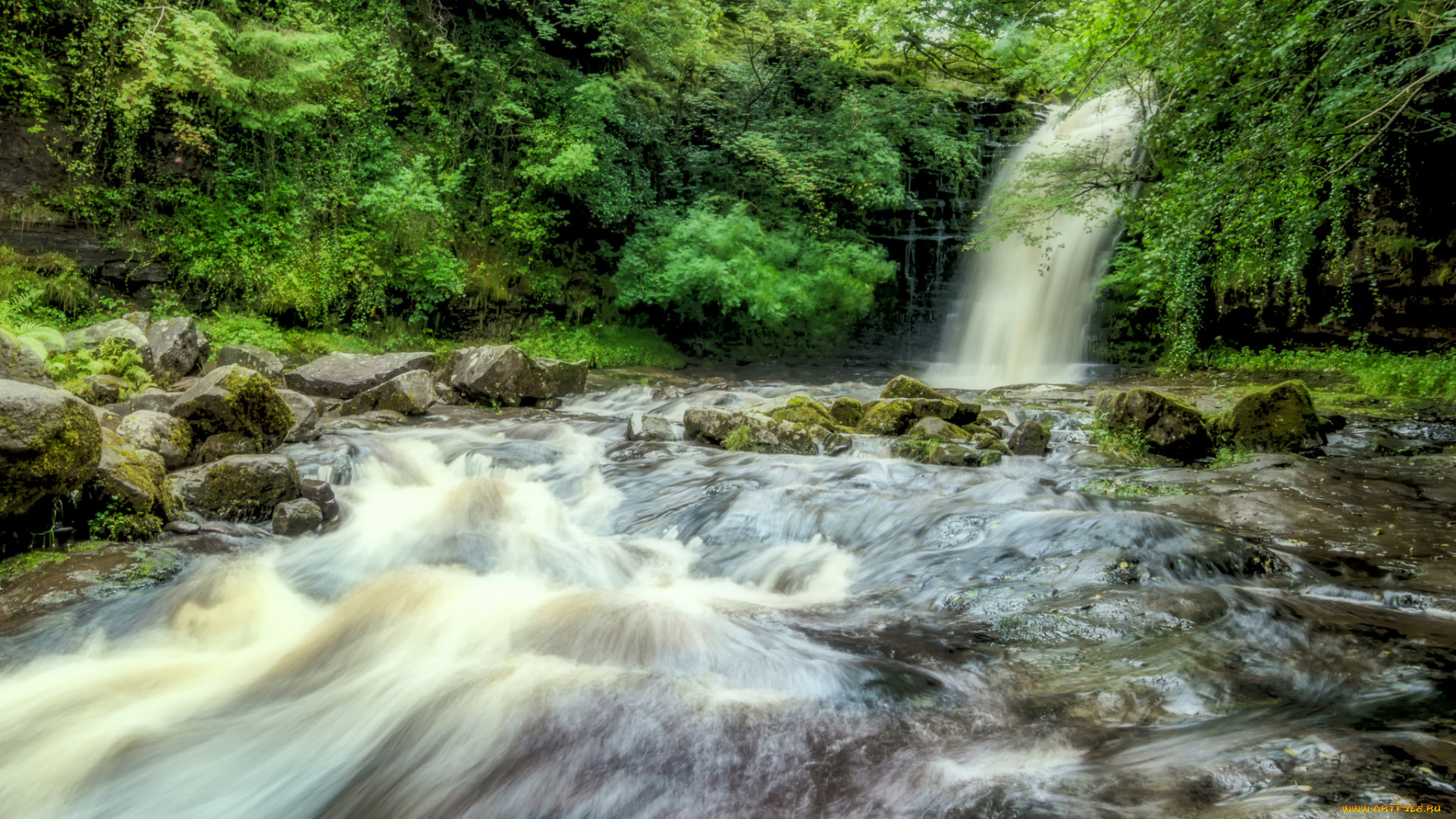 природа, водопады, водопад, река, ес
