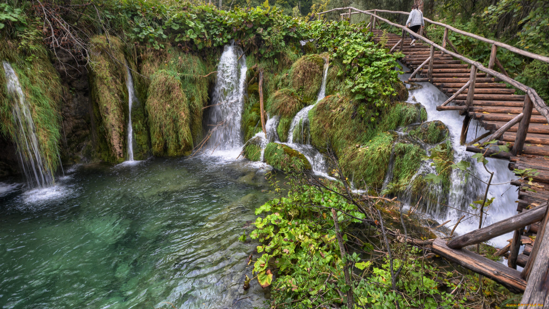 природа, водопады, водопад, река, ес