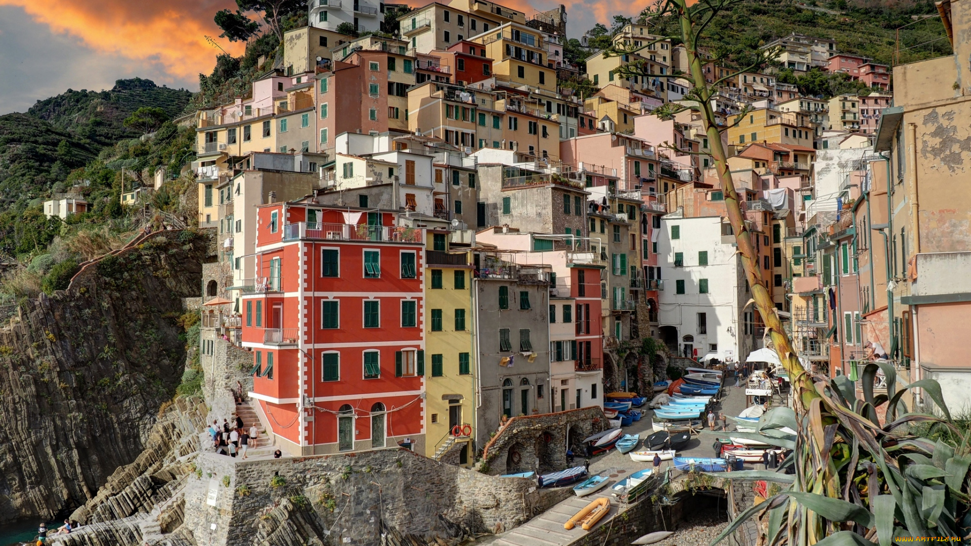 riomaggiore, города, -, здания, , дома, поселок, побережье