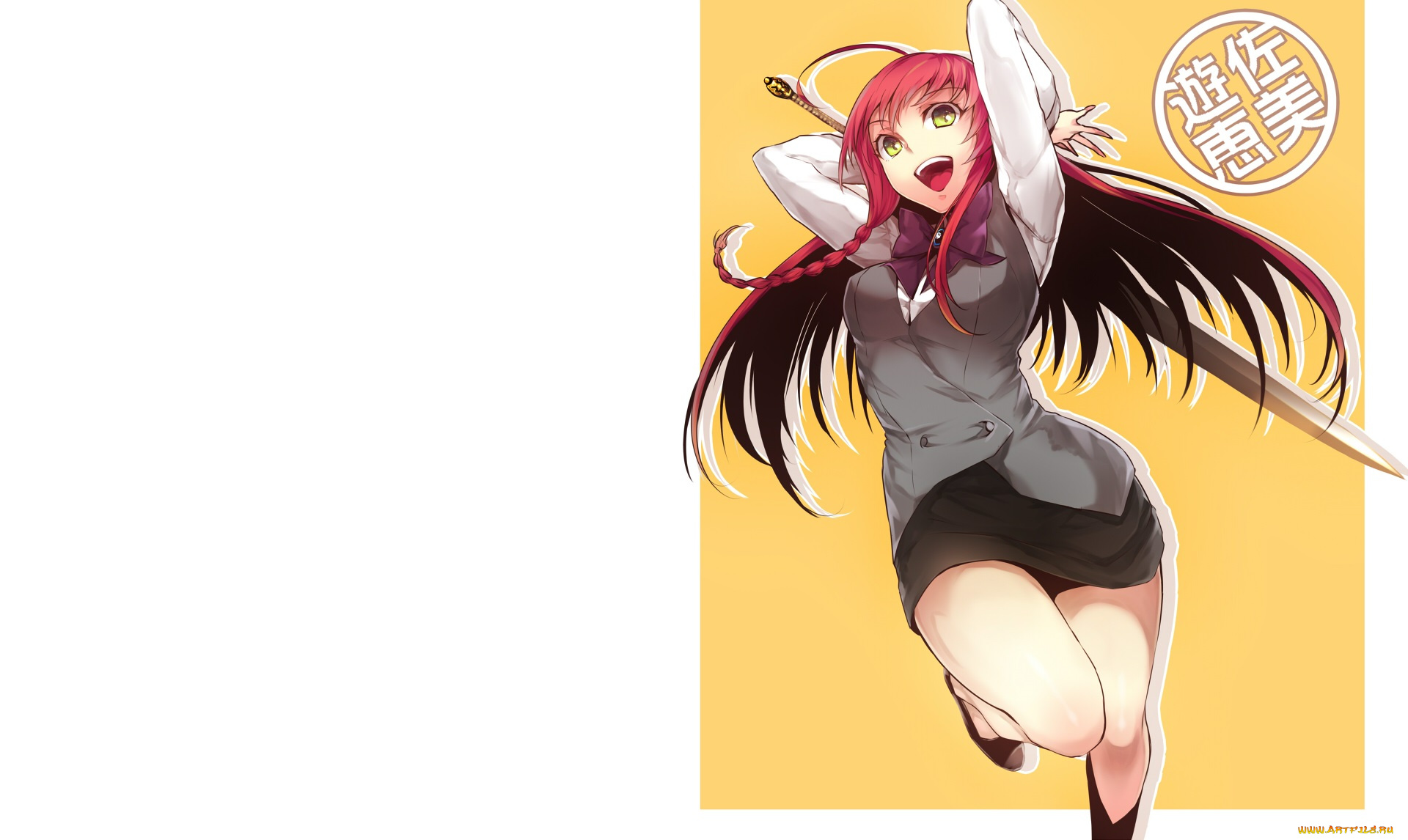 аниме, hataraku, maou-sama, девушки