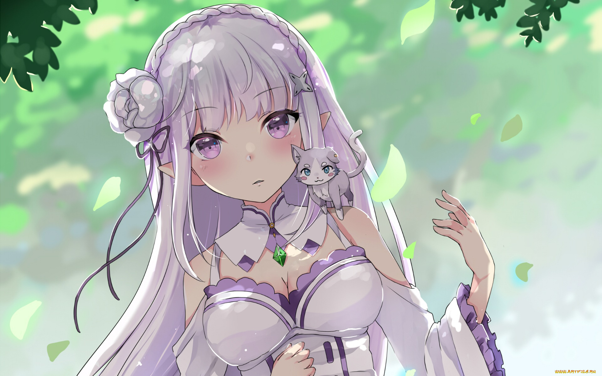 аниме, re, , zero, kara, hajimeru, isekai, seikatsu, фон, взгляд, девушка