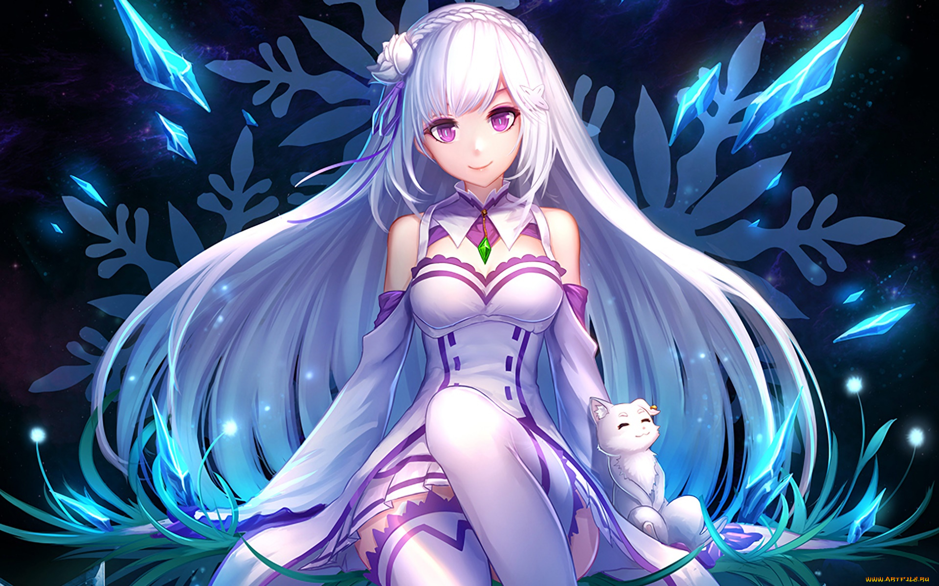 аниме, re, , zero, kara, hajimeru, isekai, seikatsu, девушка, взгляд, фон