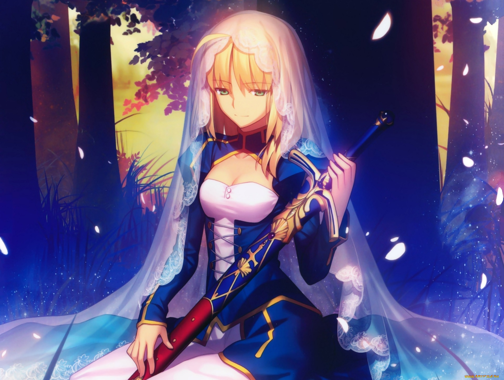 аниме, fate, stay, night, сейбер