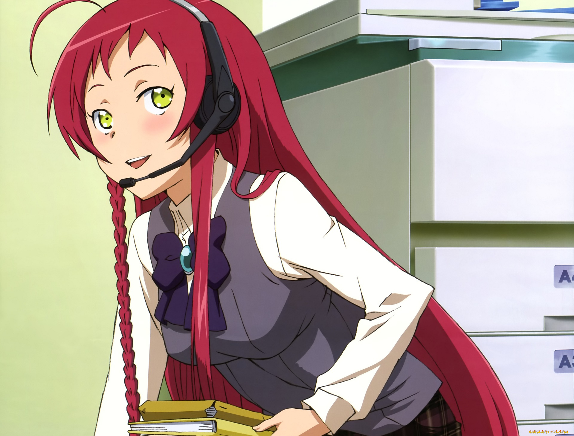 аниме, hataraku, maou-sama, девушка