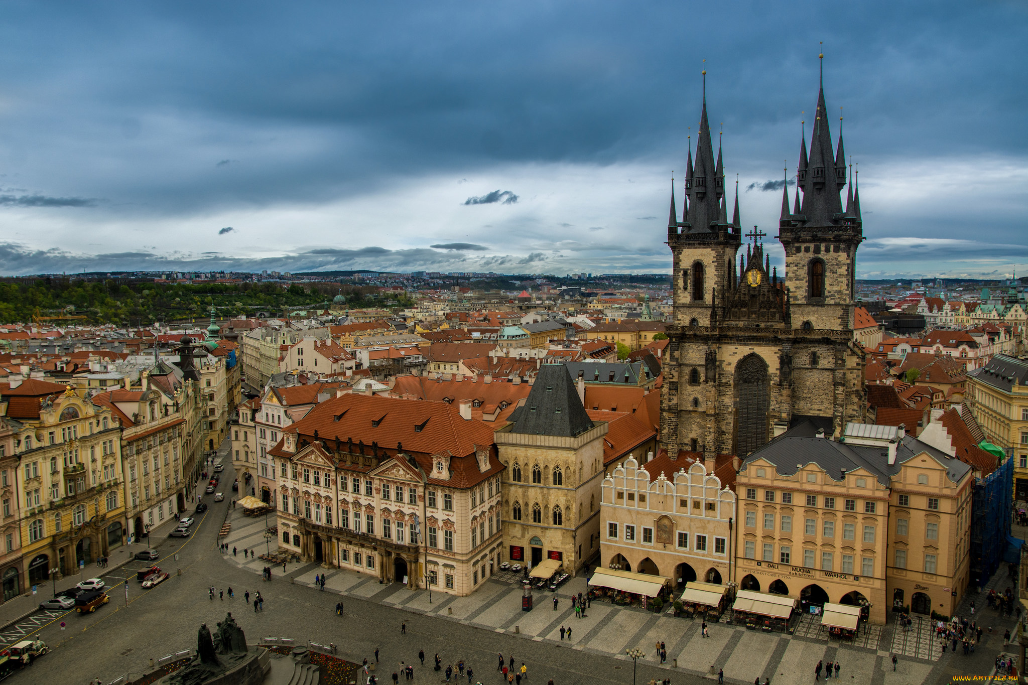 prague, -, old, town, square, города, прага, , Чехия, башни, площадь