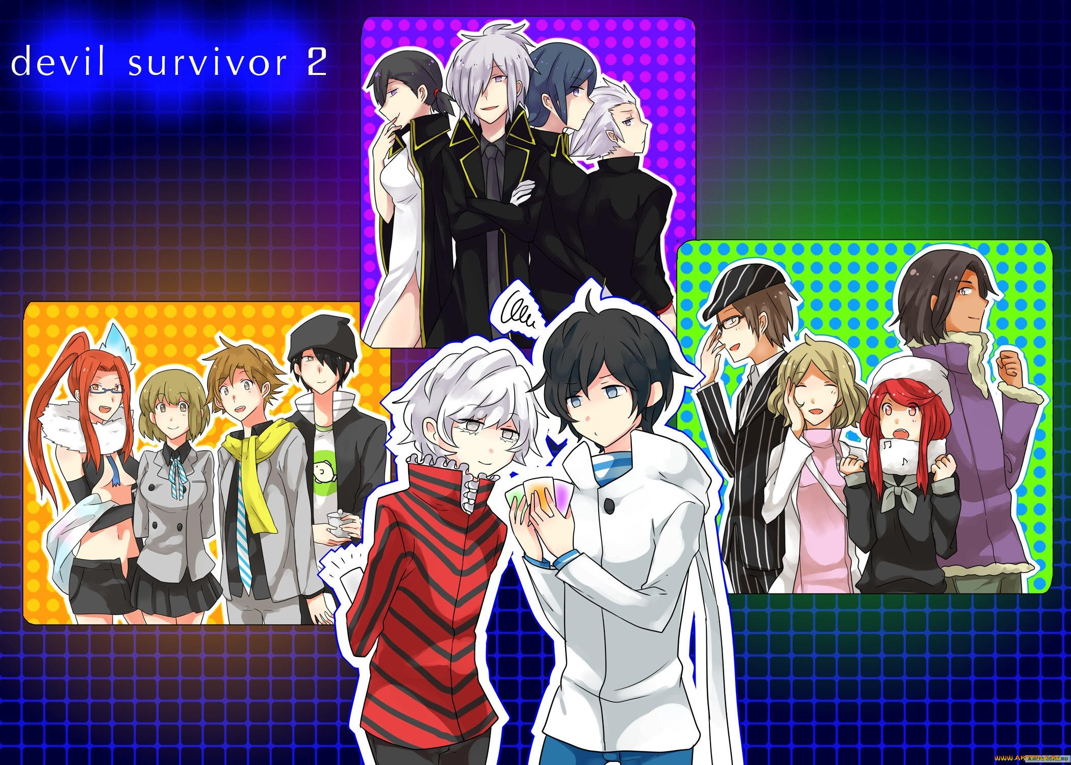 аниме, devil, survivor, девушки, парни