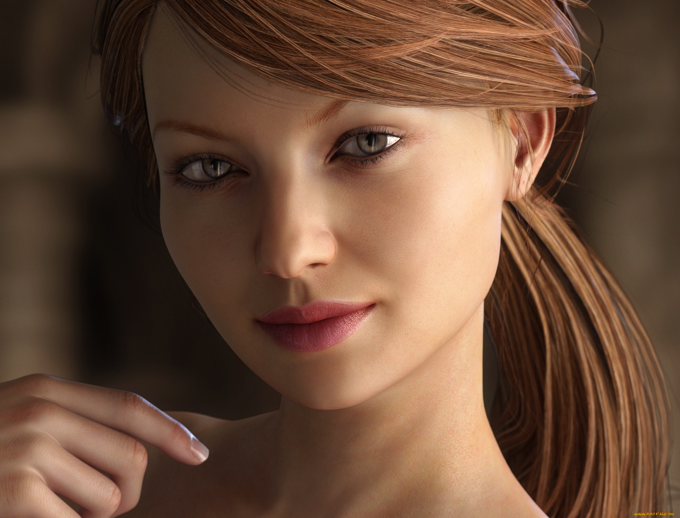 3д, графика, портрет, , portraits, взгляд, девушка