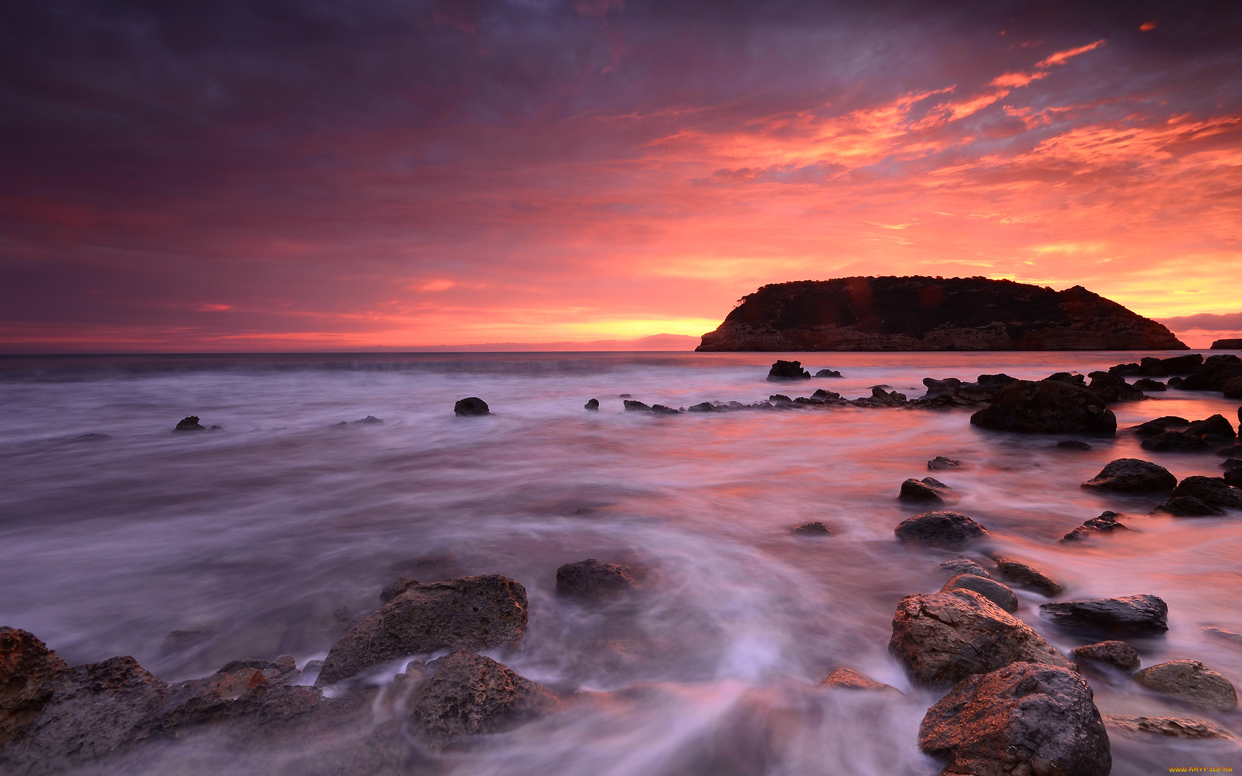 природа, побережье, камни, море