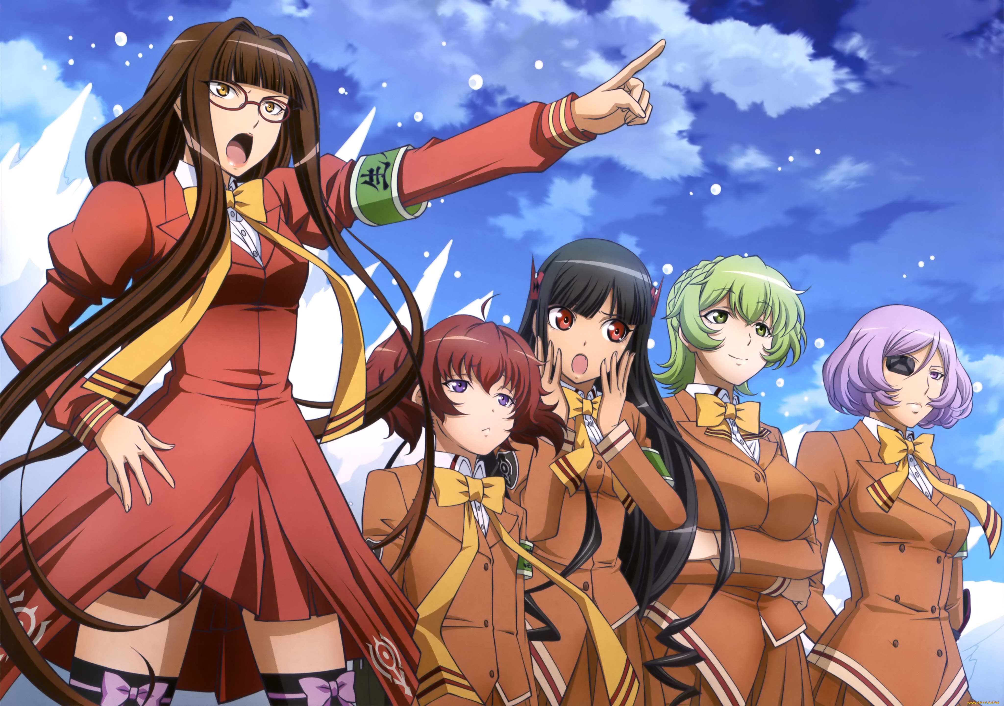 аниме, aoki, hagane, no, arpeggio, фон, взгляд, девушки