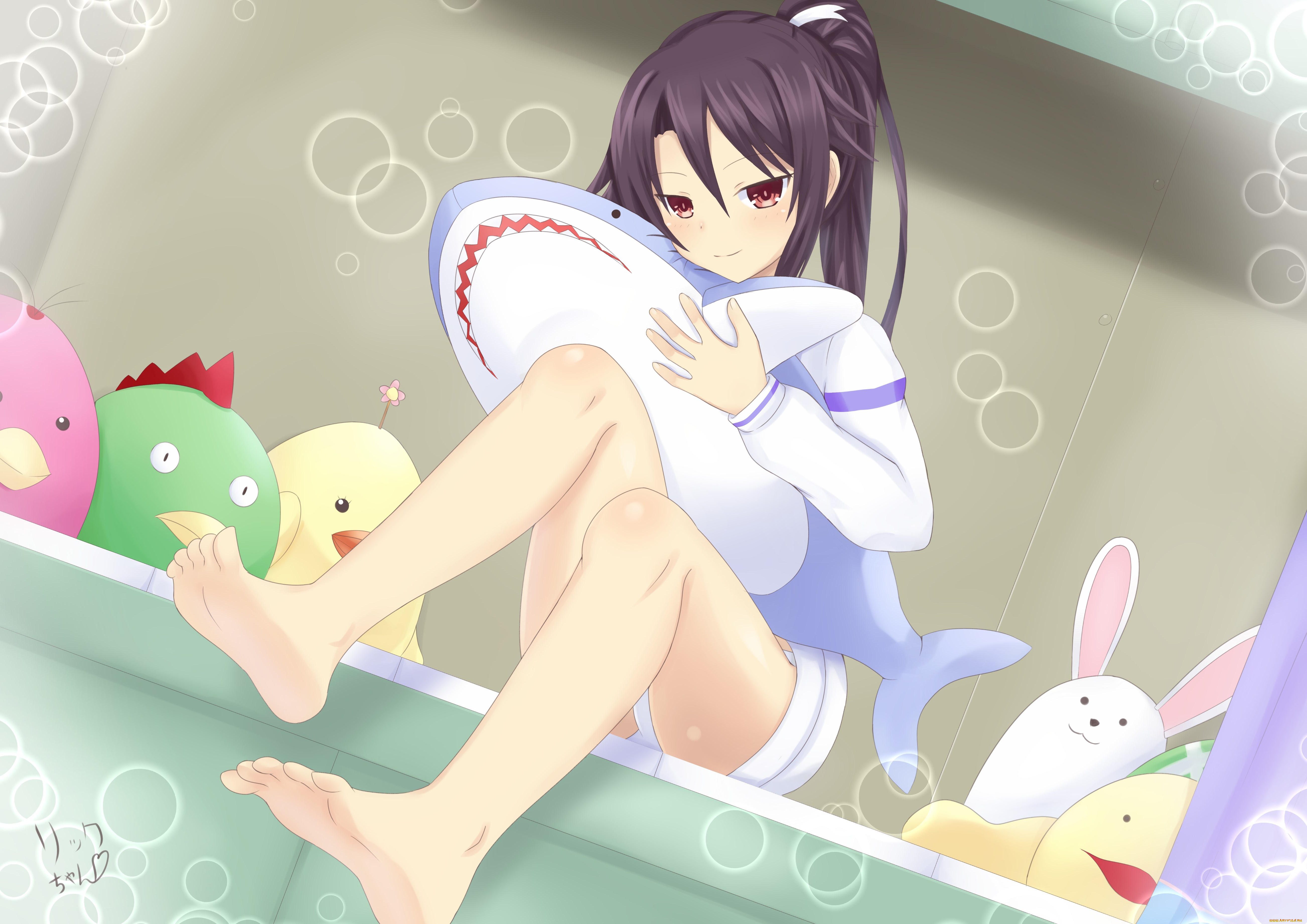 high, school, fleet, аниме, девушка, взгляд, фон