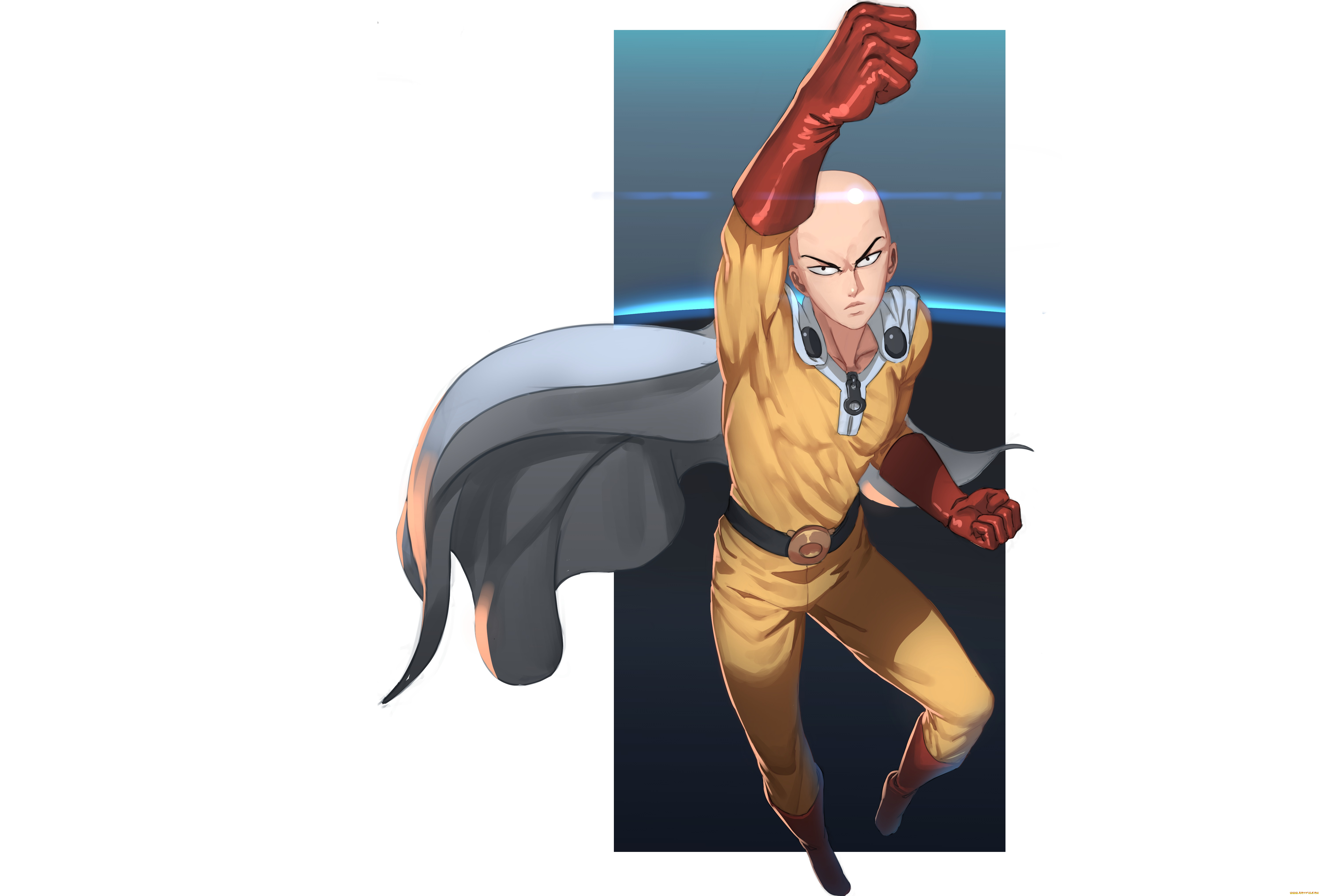 аниме, one, punch, man, сайтама, супергерой