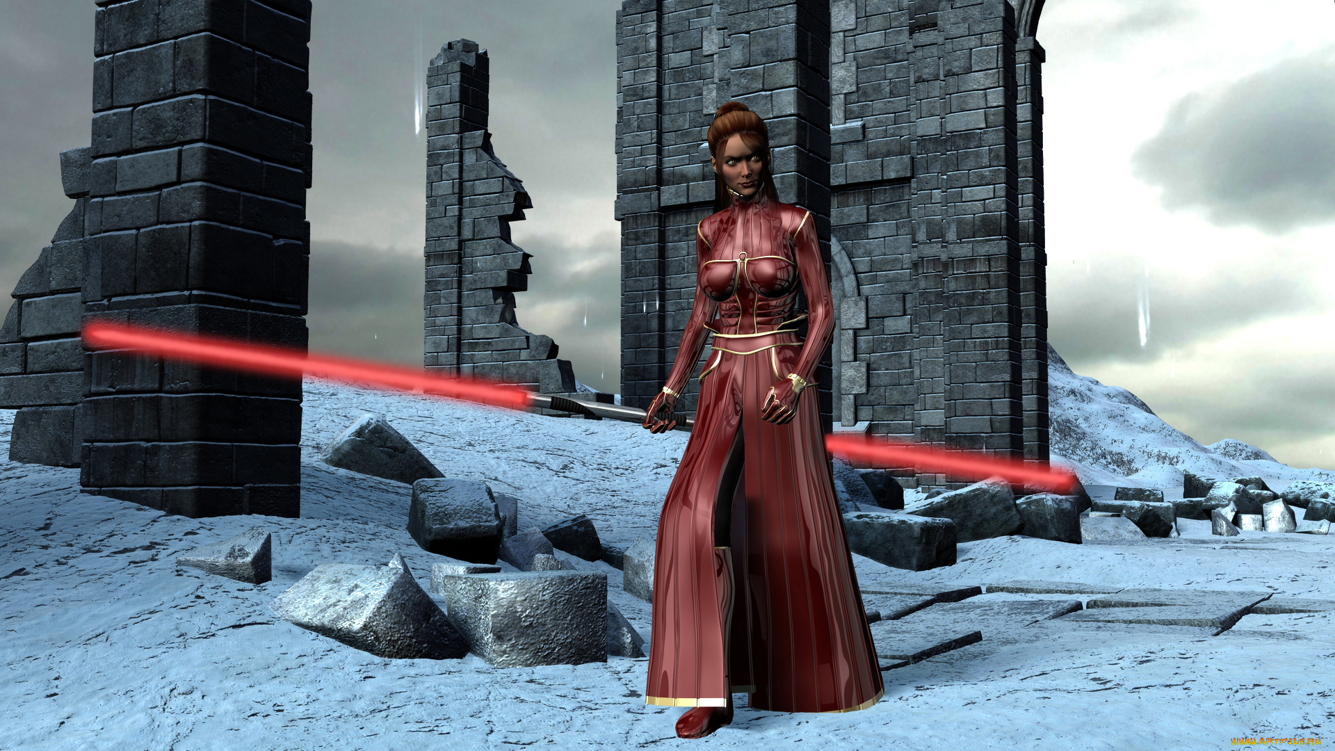 3д, графика, фантазия, , fantasy, девушка, взгляд, фон