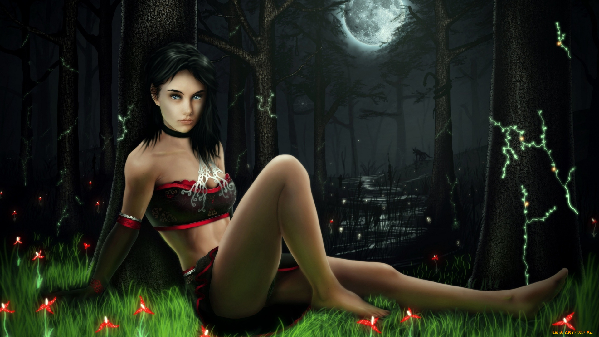 3д, графика, фантазия, , fantasy, девушка, взгляд, фон