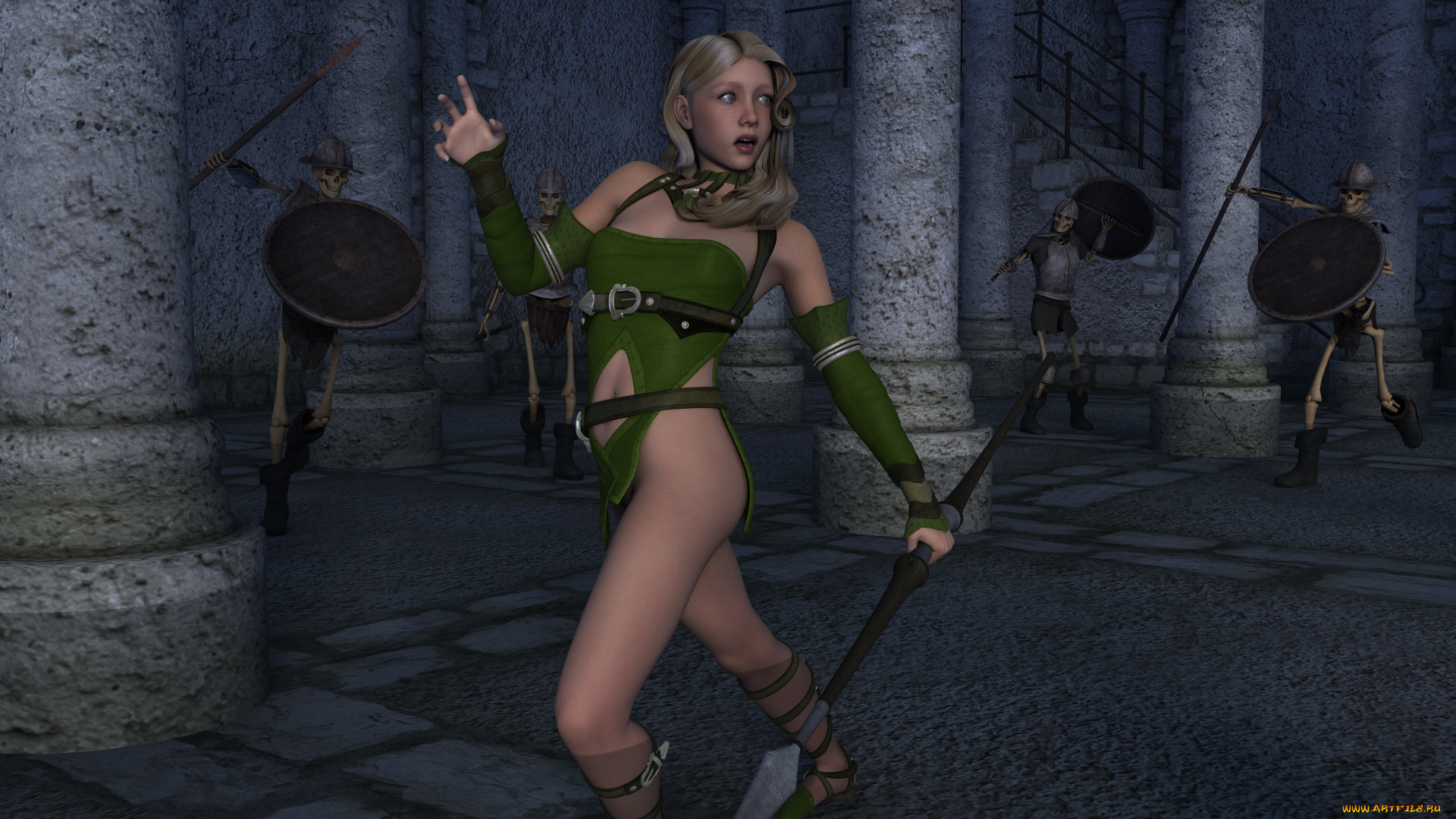 3д, графика, фантазия, , fantasy, девушка, взгляд, фон