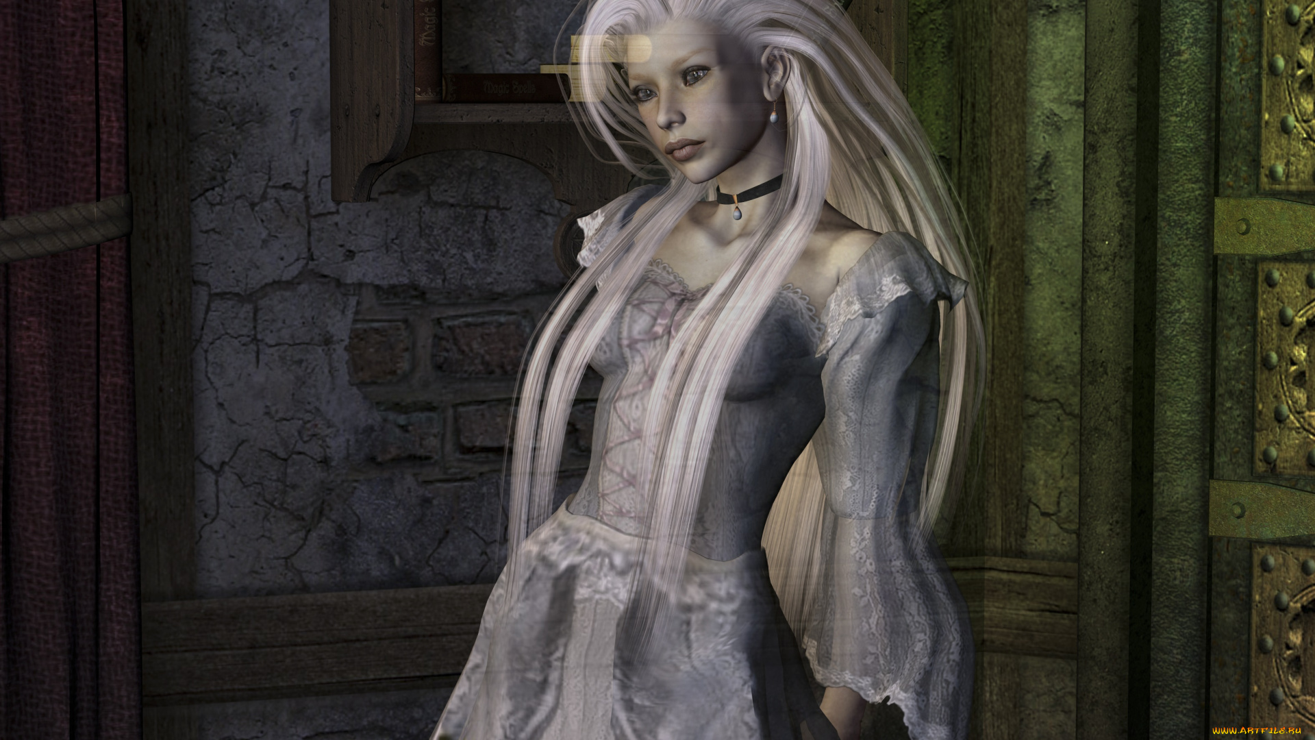 3д, графика, фантазия, , fantasy, фон, взгляд, девушка