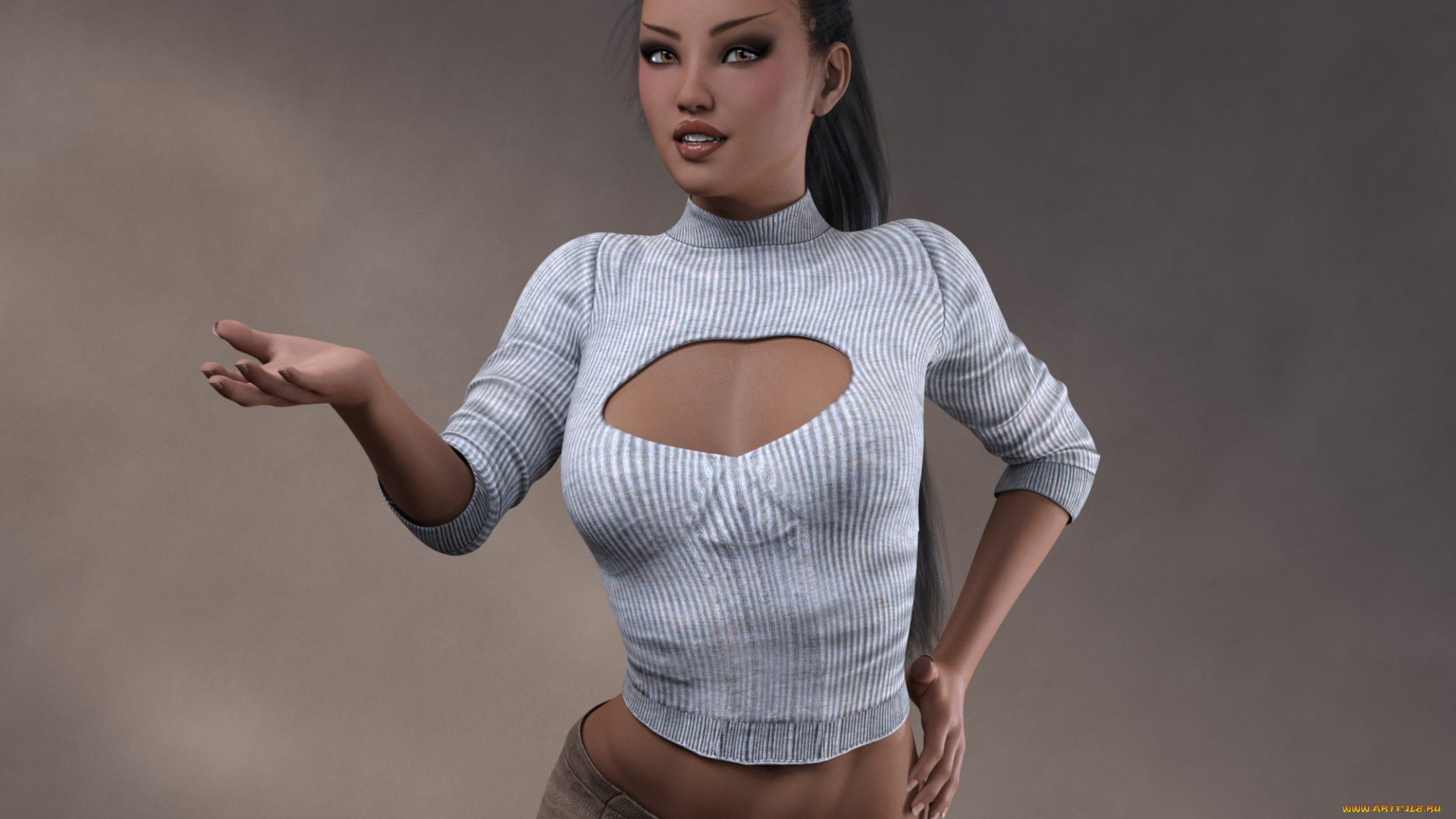 3д, графика, люди, , people, девушка, взгляд, фон