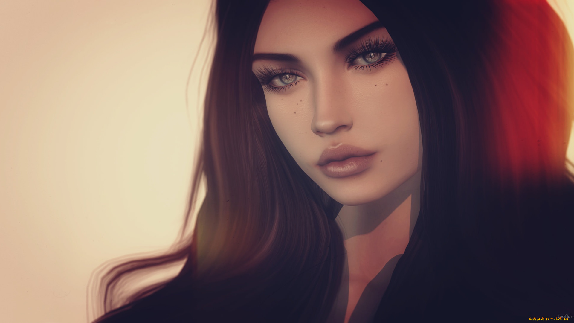 3д, графика, портрет, , portraits, девушка, лицо, волосы