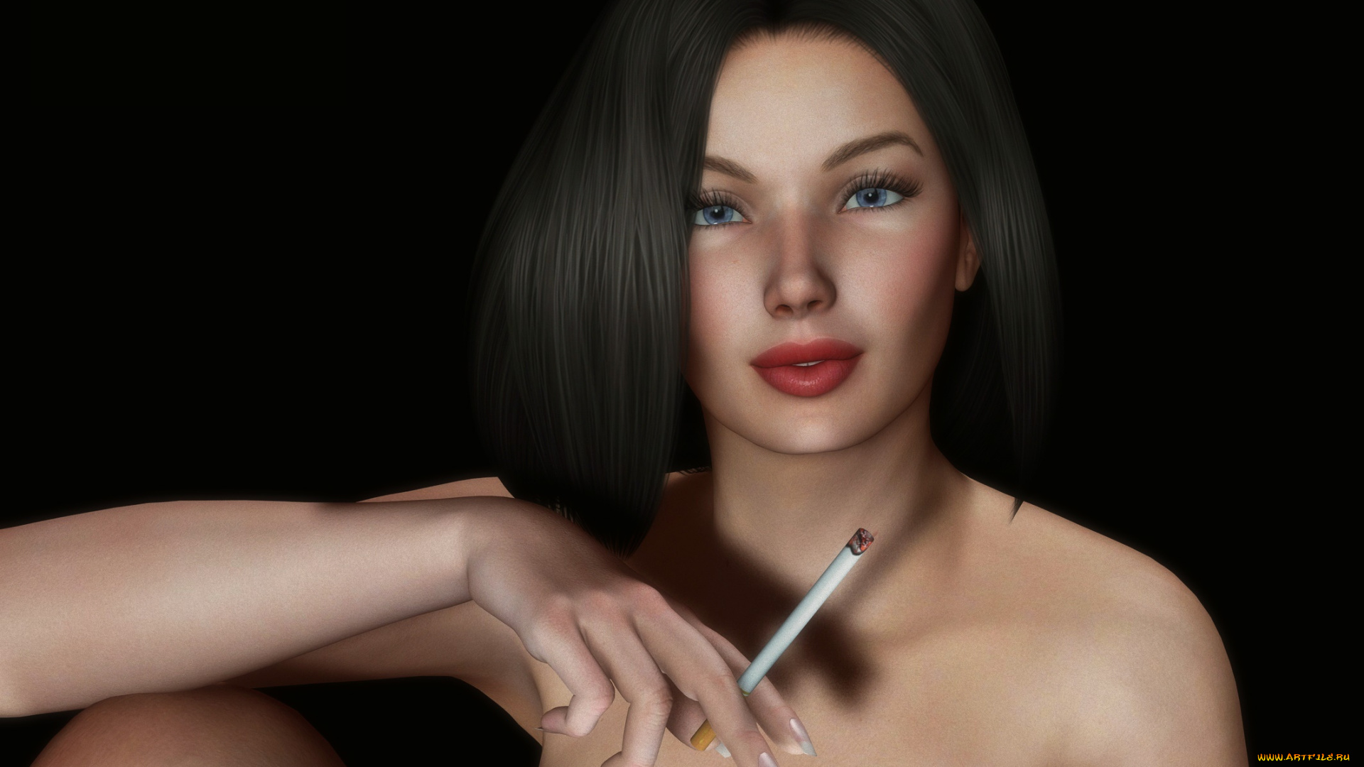 3д, графика, портрет, , portraits, взгляд, фон, девушка