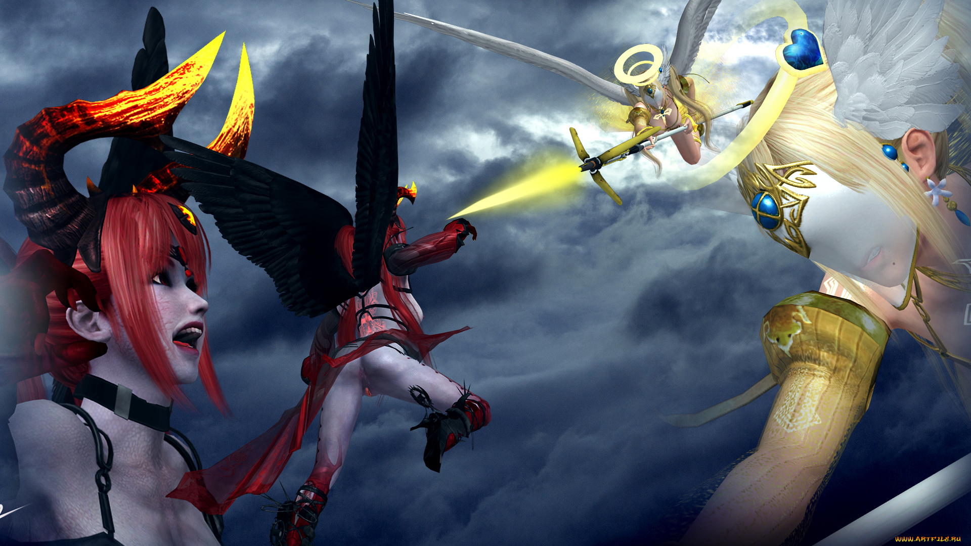 3д, графика, существа, , creatures, кастаника, взгляд, фон