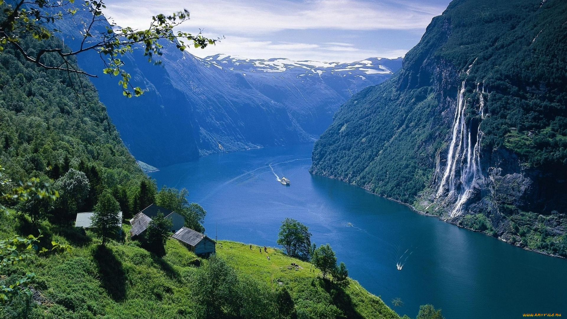 гейрангер-фьорд, , норвегия, природа, реки, озера, горы, лес, канал, водопад, дома
